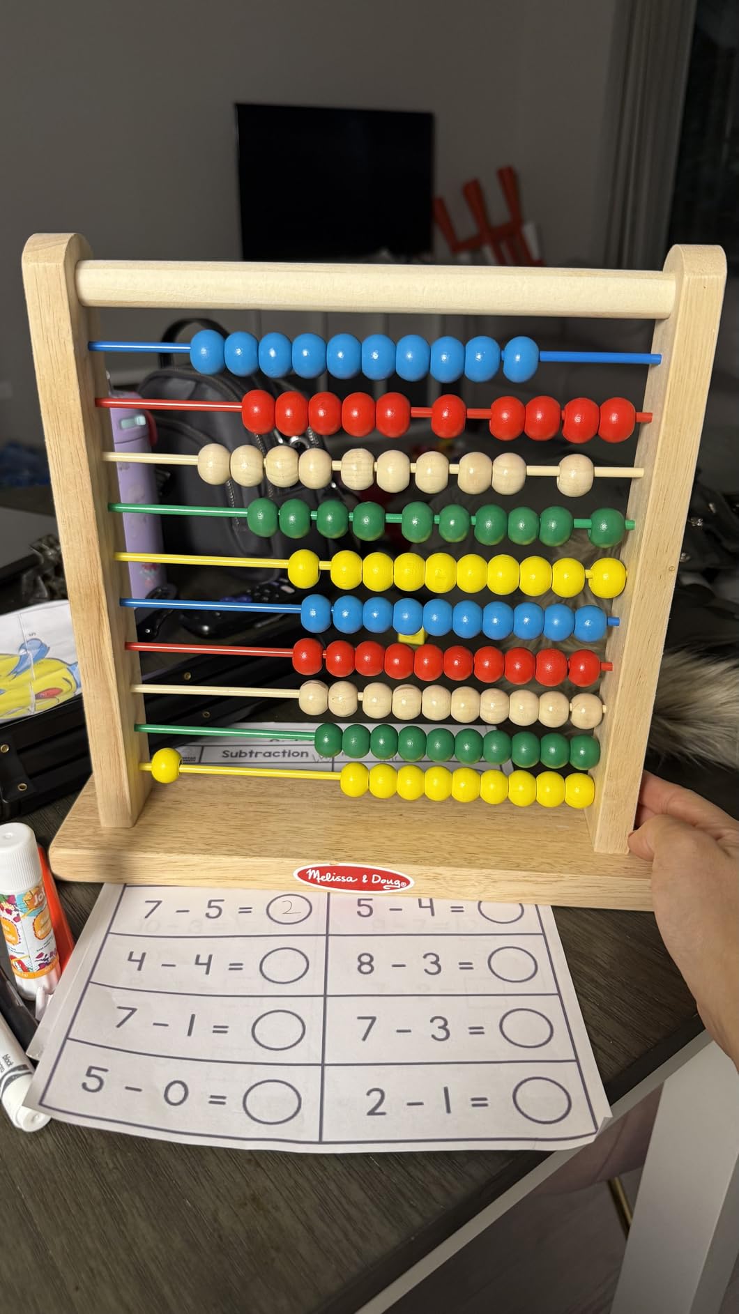 Melissa & Doug Abacus Classic Wooden Toy with 100 Beads - Preschool Learning Activities and Math Games customer photo 1