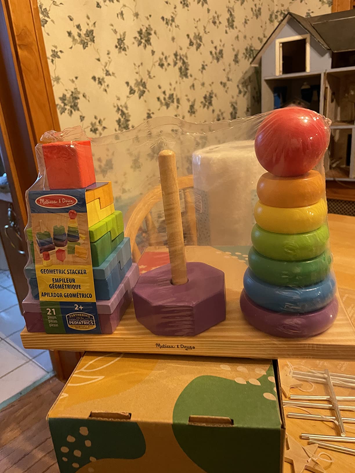 Melissa & Doug Geometric Stacker - Wooden Educational Toy, 25 count customer photo 2