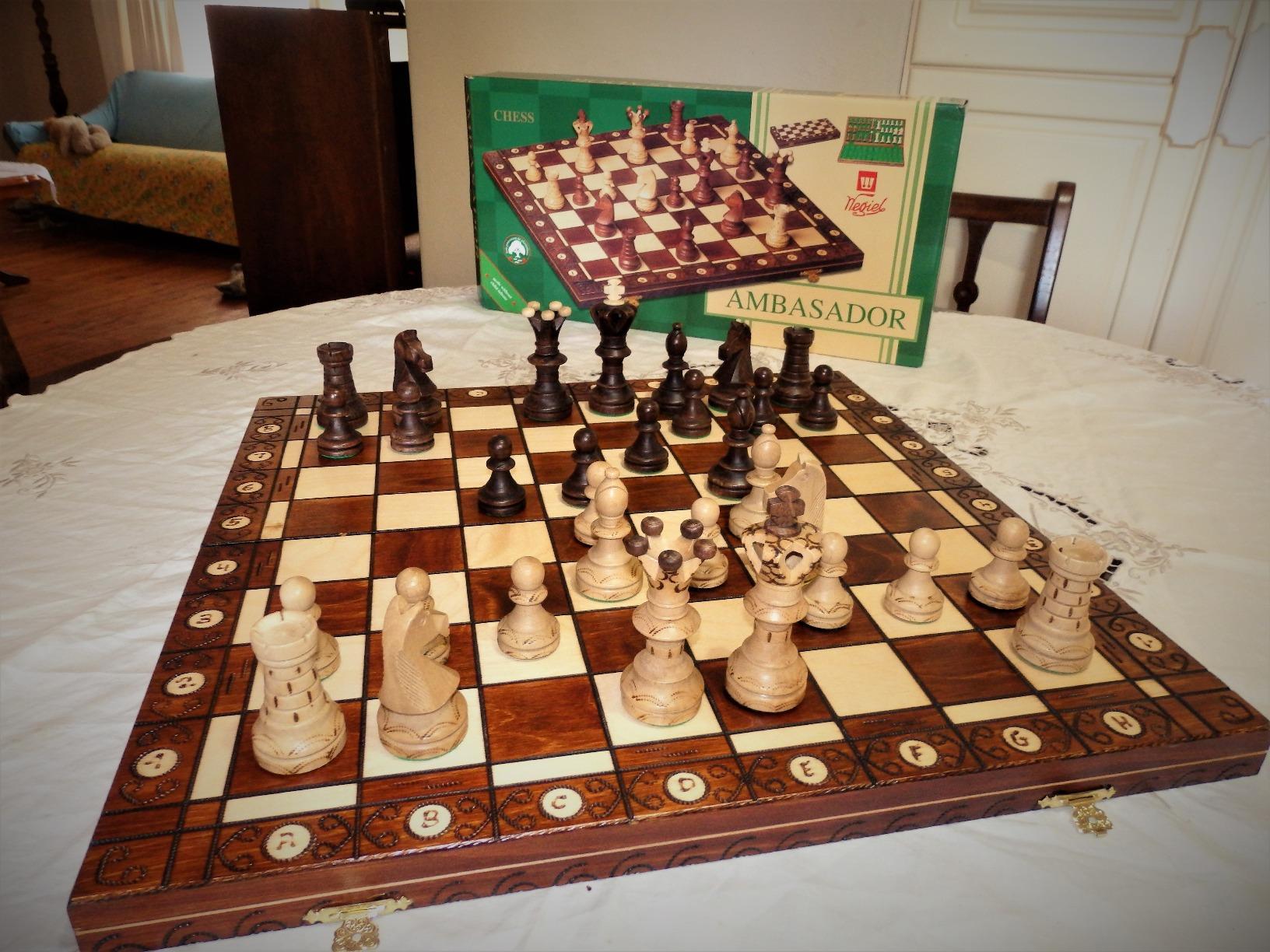 Wegiel Handmade European Ambassador Chess Set - Wooden 21 Inch Beech & Birch Board with Felt Base - Carved Hornbeam & Sycamore Wood Chess Pieces customer photo 1