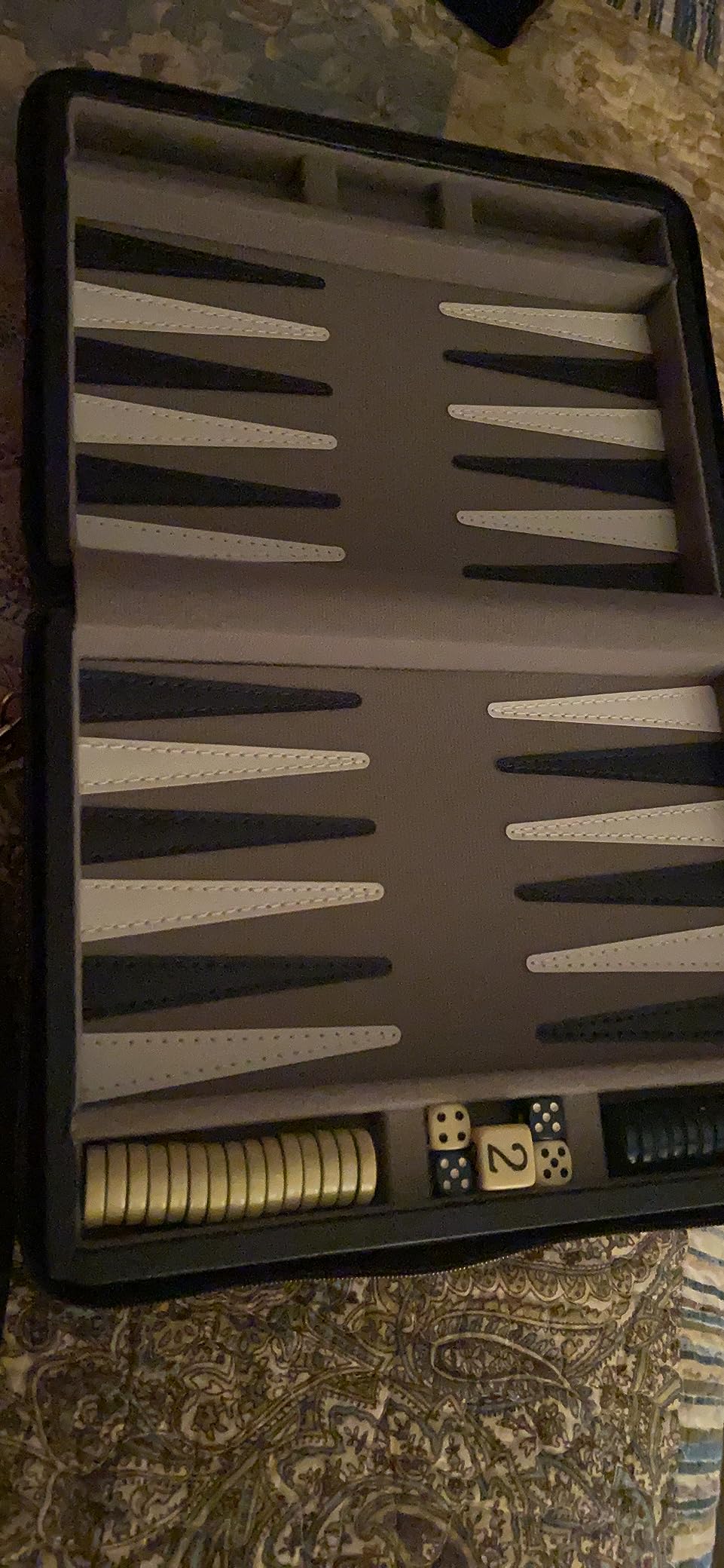 WE Games Backgammon Set, Board Games for Adults - Travel Games - Magnetic with Burgundy Leatherette Backgammon Board and Carrying Strap - Travel Backgammon Sets for Adults customer photo 1