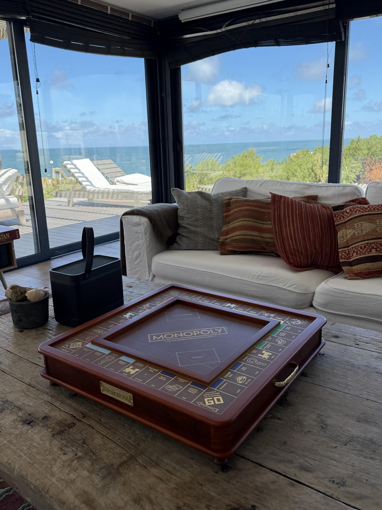 Monopoly Luxury Edition by WS Game Company, Burl Wood Cabinet with Gold Foil Stamped Game Board, Faux Leather Rolling Area, and 2 Storage Drawers, Premium Board Games for 2-6 Players customer photo 2