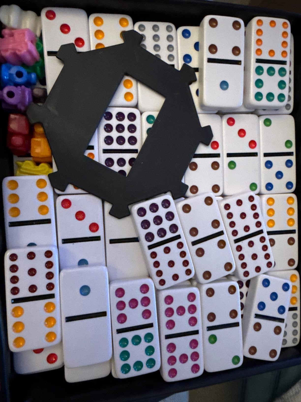 WE Games Mexican Train Dominoes, Double Twelve - Premium Ivory Tiles, Colorful Dots, Family and Adult Board Game customer photo 1