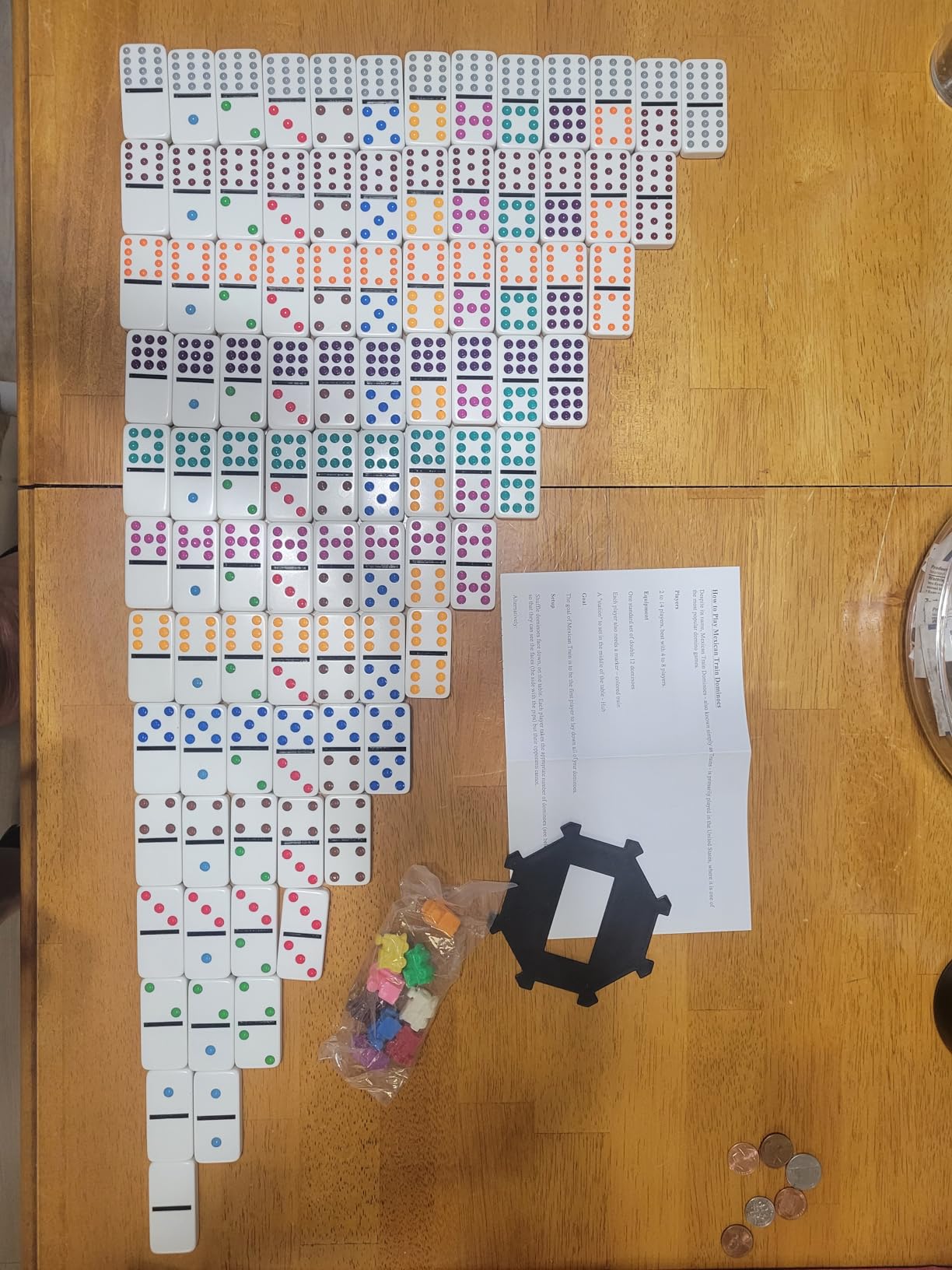 WE Games Mexican Train Dominoes, Double Twelve - Premium Ivory Tiles, Colorful Dots, Family and Adult Board Game customer photo 2