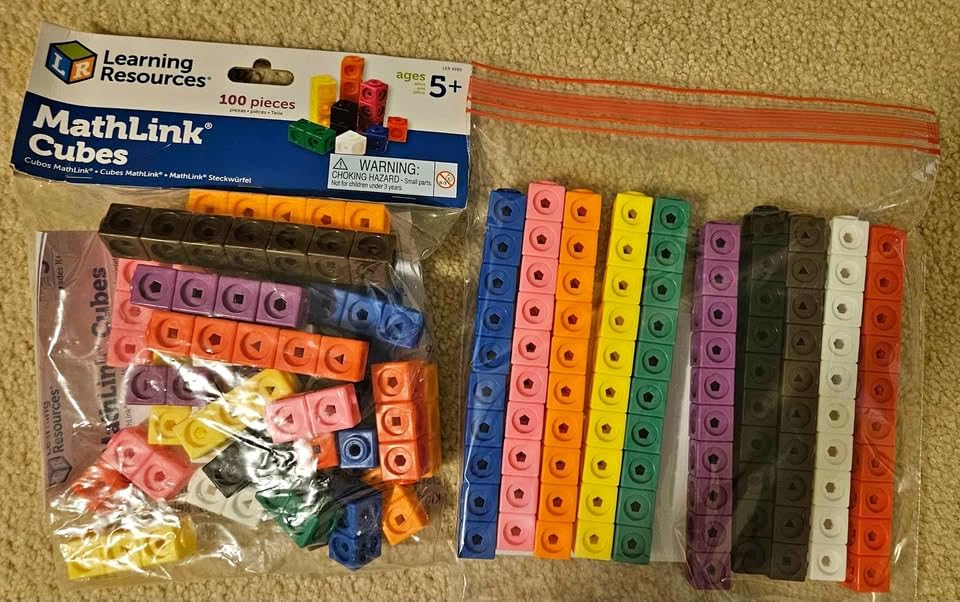 Learning Resources MathLink Cubes - Set of 100 Cubes, Ages 5+ Kindergarten, STEM Activities customer photo 2