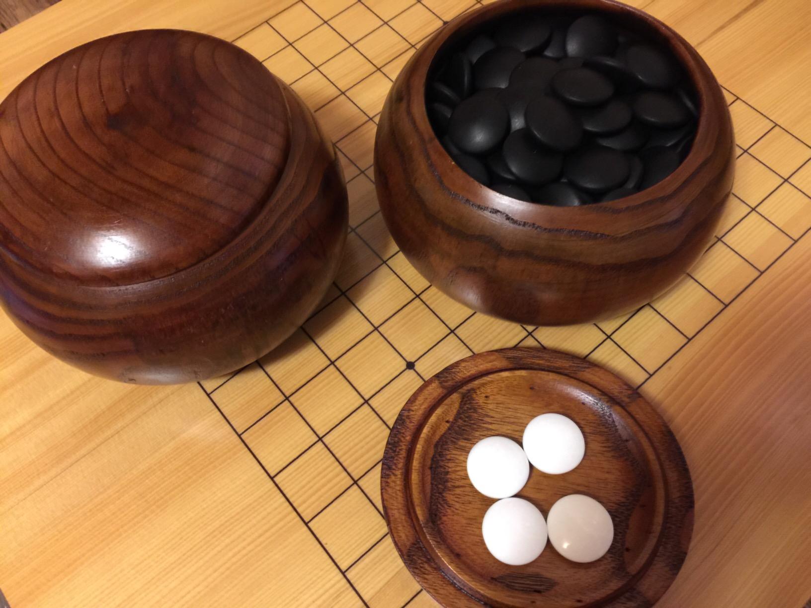 Pair Of 2 Wooden Go Game Pieces Holder Bowls customer photo 1