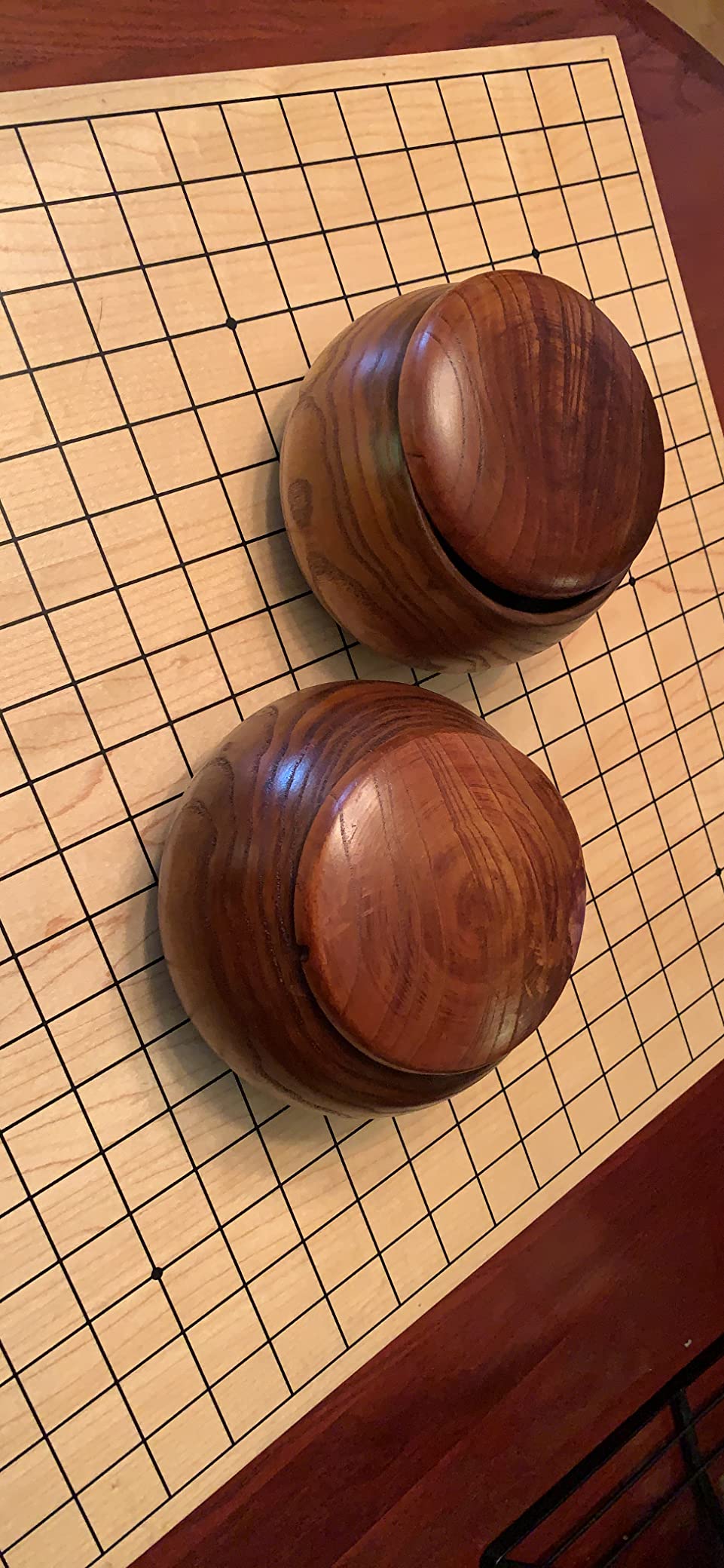 Pair Of 2 Wooden Go Game Pieces Holder Bowls customer photo 2