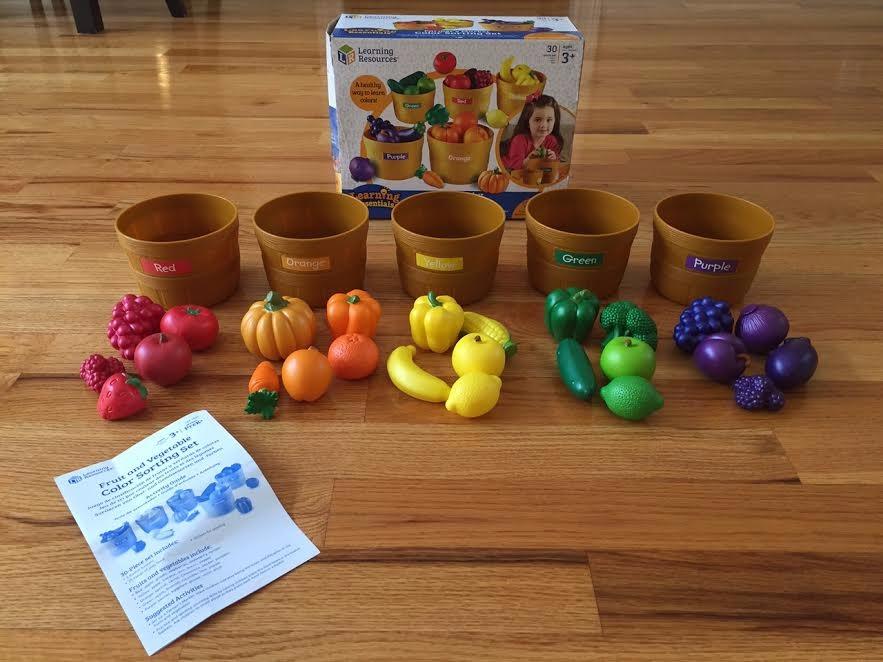 Learning Resources Farmer's Market Color Sorting Set - Pretend Play Food Sets for Kids Kitchen, Color Sorting Toys, Plastic Fruit and Vegetable Toy for Kids Kitchen Set, Play Food for Toddlers 1-3 customer photo 2