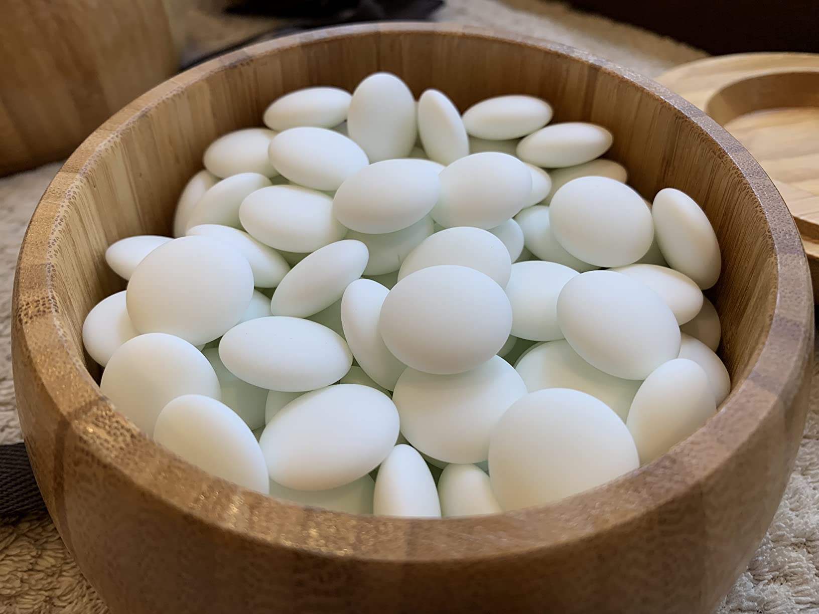 Yellow Mountain Imports Bamboo 2-Inch Reversible 19x19 / 13x13 Go Game Set Board with 9.2mm Double Convex Yunzi Stones and Bamboo Bowls - Classic Strategy Board Game (Baduk/Weiqi) customer photo 2