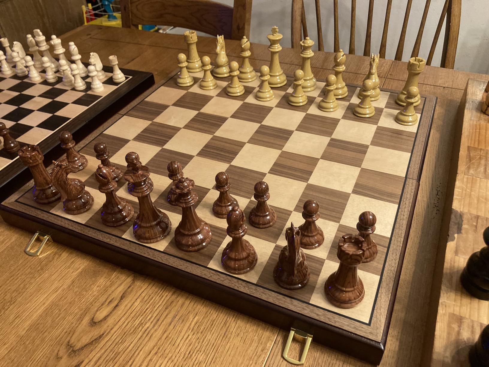 Abigail Chess Inlaid Wood Folding Board Game with Pieces - 21 Inch Set customer photo 1