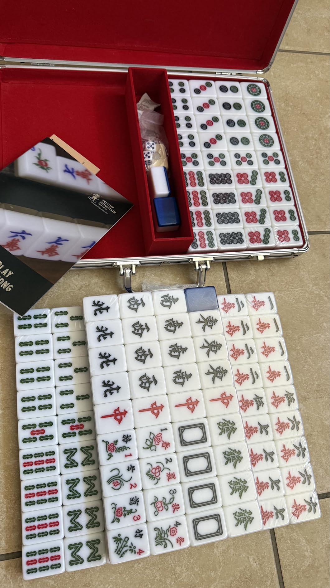 Yellow Mountain Imports Champion-Size Chinese Mahjong Set - 146 Large Melamine Tiles, Dice, Wind Indicator & Aluminum Case customer photo 1