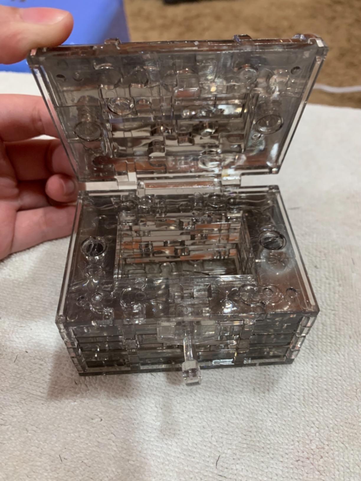 Bepuzzled Original 3D Crystal Puzzle - Treasure Chest, Black - Fun yet challenging brain teaser, For Ages 12+ customer photo 1