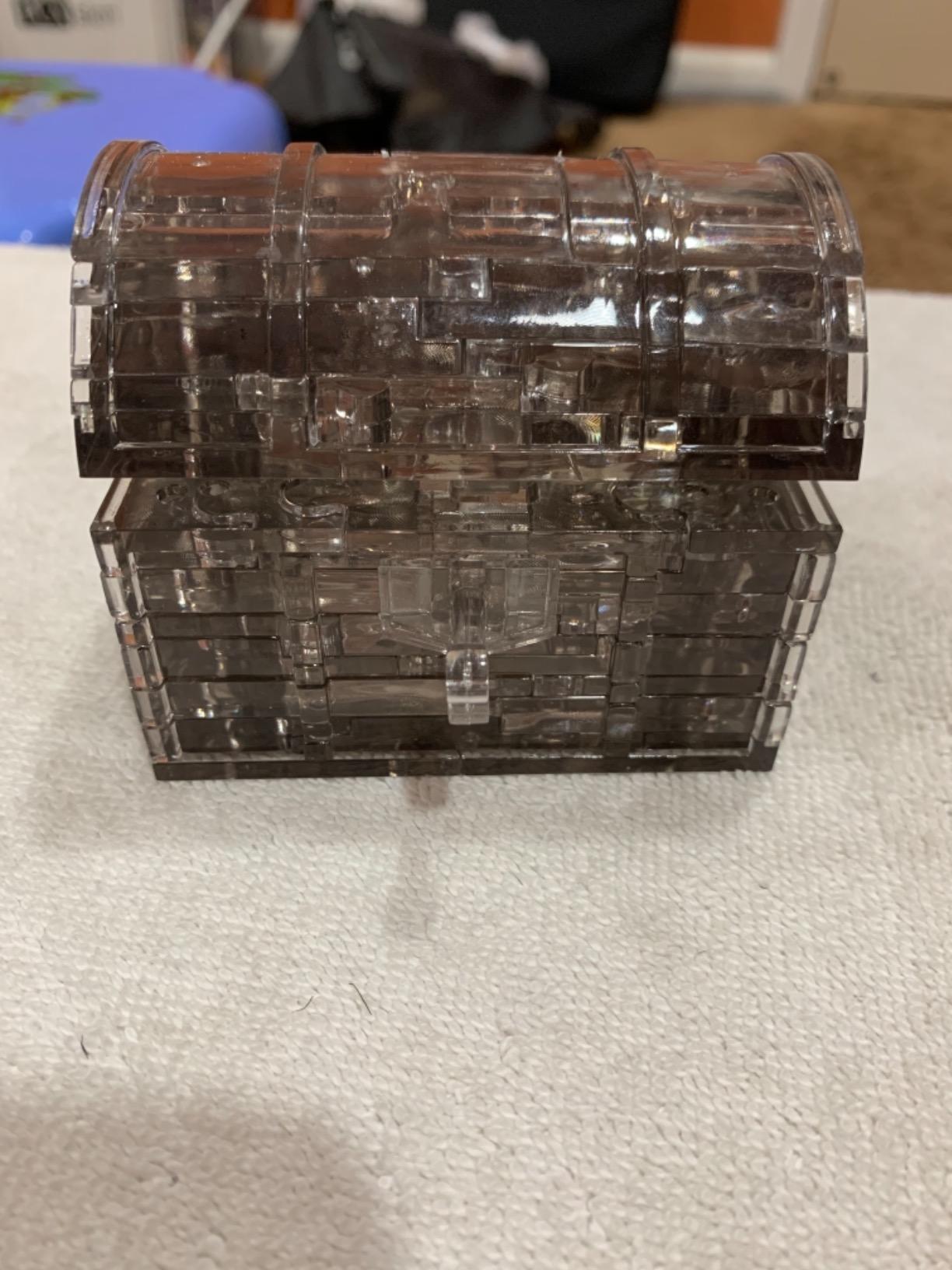 Bepuzzled Original 3D Crystal Puzzle - Treasure Chest, Black - Fun yet challenging brain teaser, For Ages 12+ customer photo 2