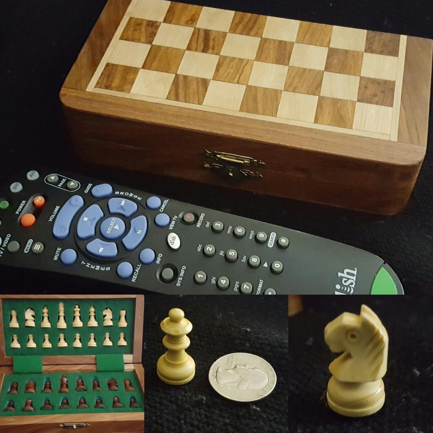 Stonkraft Collectible Folding Wooden Chess Set with Magnetic Crafted Pieces, 7