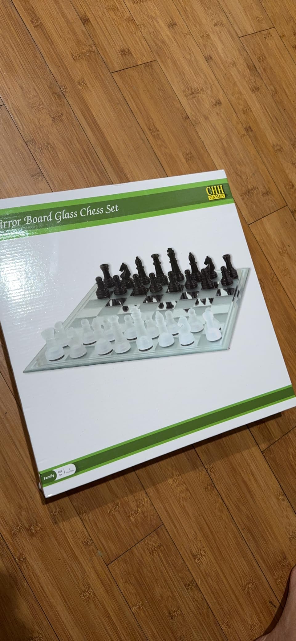 Avant-Garde Black Frosted Glass Chess Set with Mirror Board customer photo 2