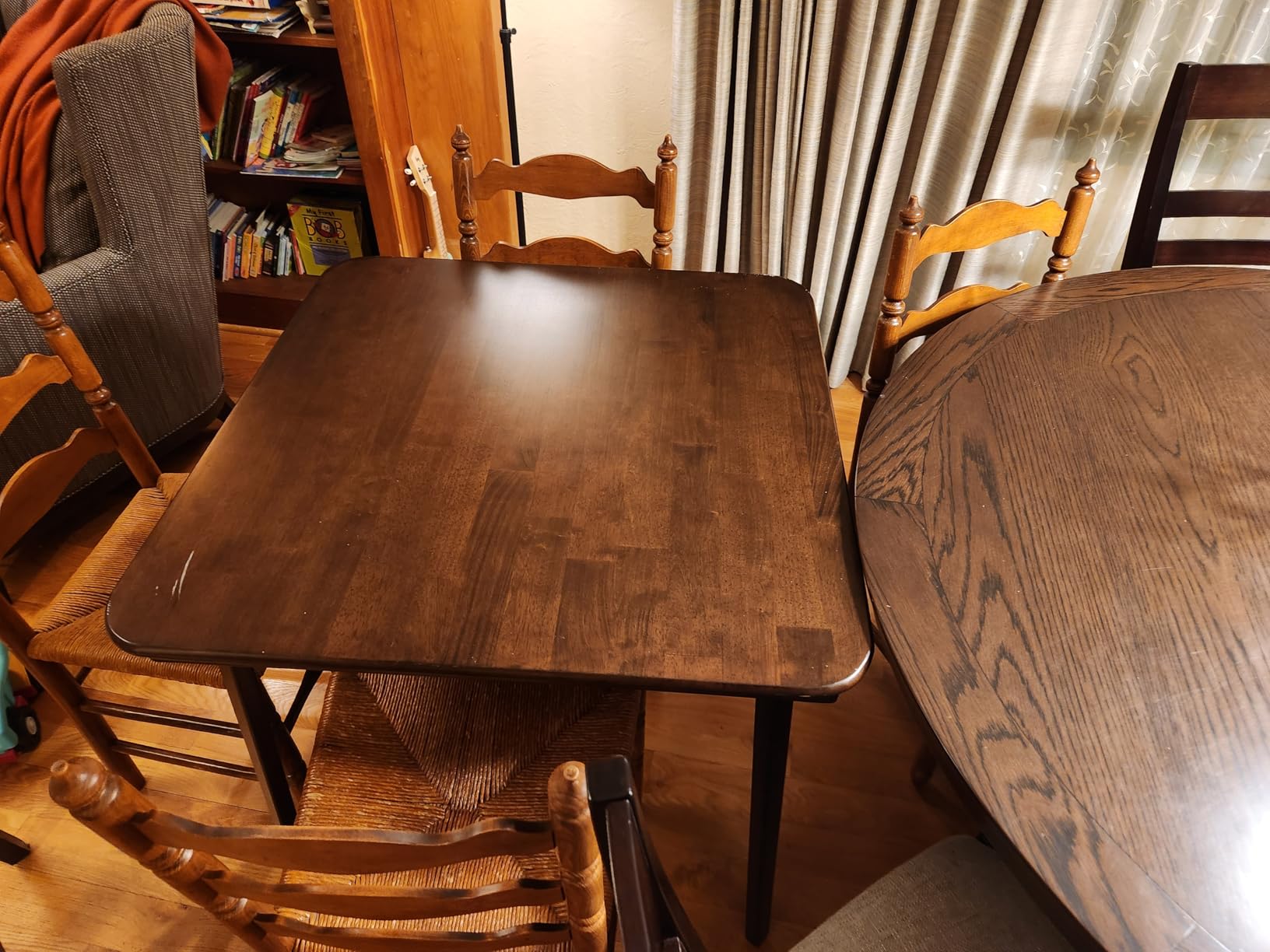 Stakmore Classic Straight Edge Square Folding Card Table 32x32 - No Assembly Wooden Foldable Card Table, Bridge, Board Game, Steel Mechanism, Folding Legs, Space-Saving, Fruitwood Frame customer photo 1