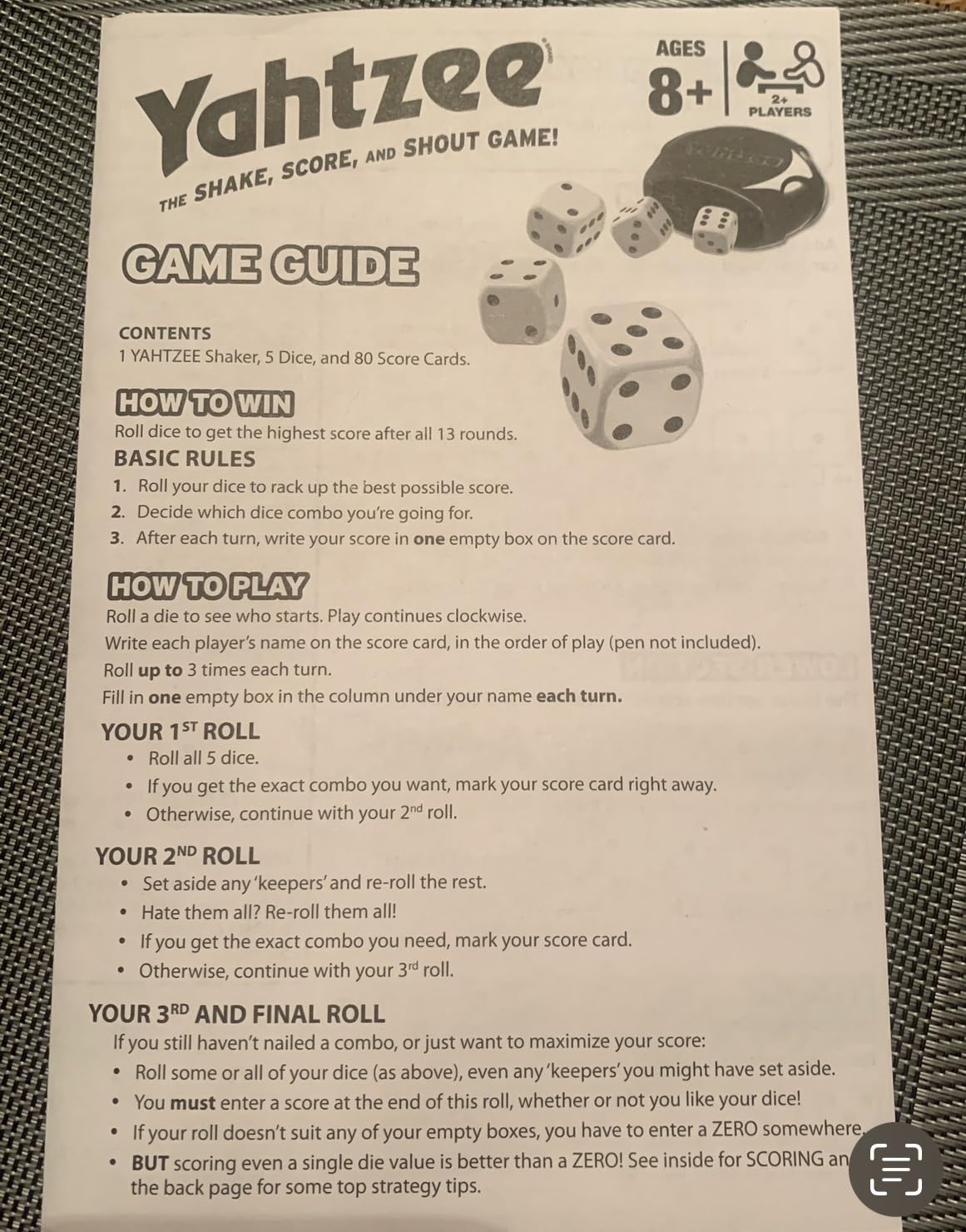 Hasbro Gaming Yahtzee Game, Fast-Playing Dice Games for Kids, Teens, and Adults, Strategy Games, Family Games for Kids, 2 or More Players, Ages 8 and Up customer photo 1