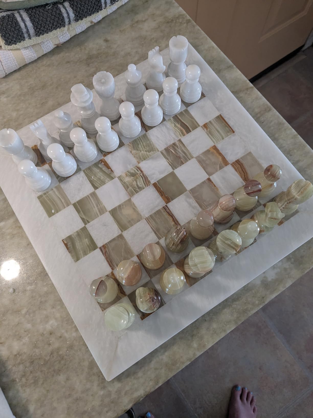 Radicaln Marble Chess Set 12'' Inches White and Green Onyx Handmade Luxury Board Games for Adults, Ideal Marble Chess Board Game Set & Chess Pieces for Home Decor customer photo 1