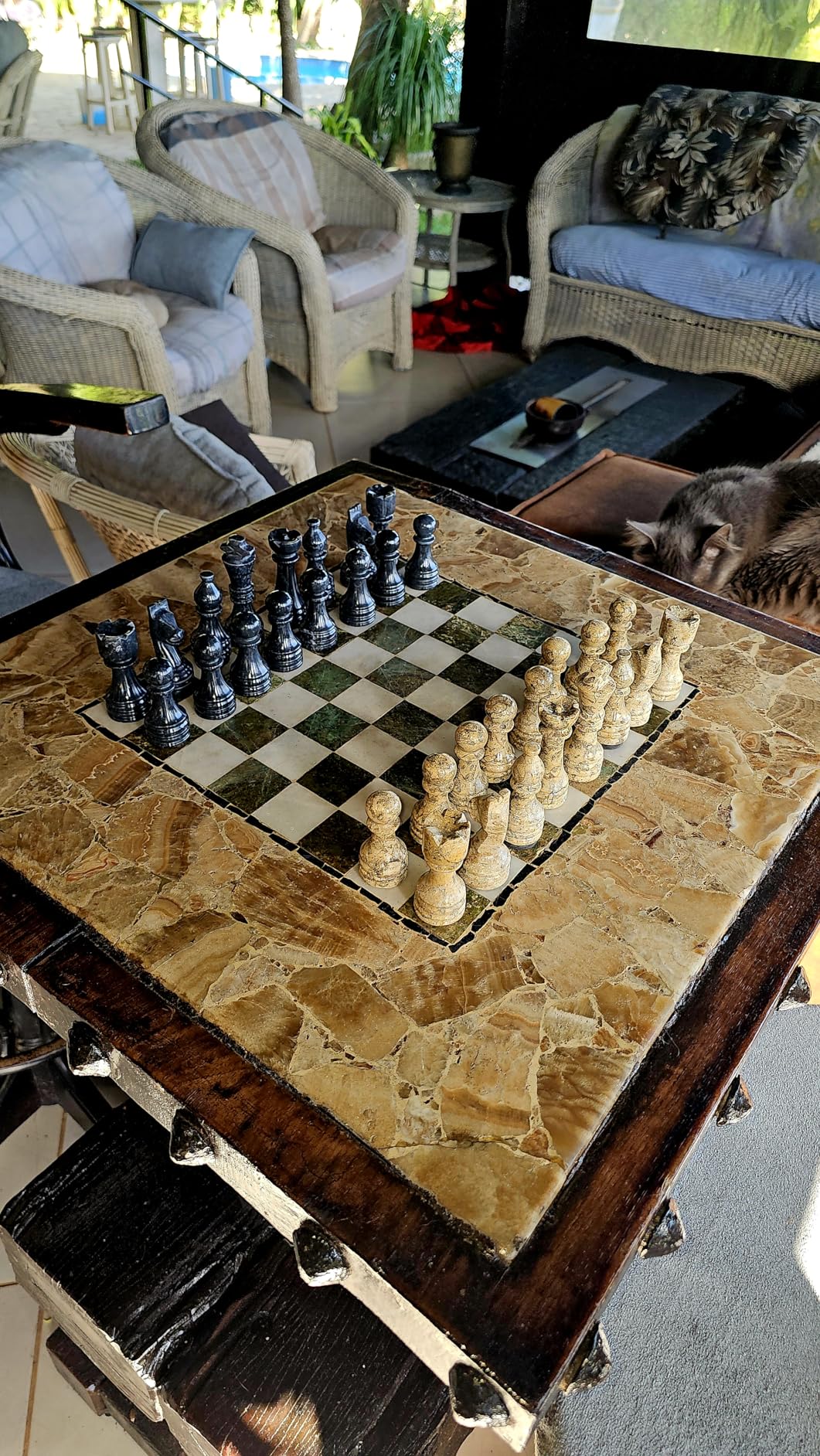 Radicaln Marble Chess Set 12'' Inches White and Green Onyx Handmade Luxury Board Games for Adults, Ideal Marble Chess Board Game Set & Chess Pieces for Home Decor customer photo 1