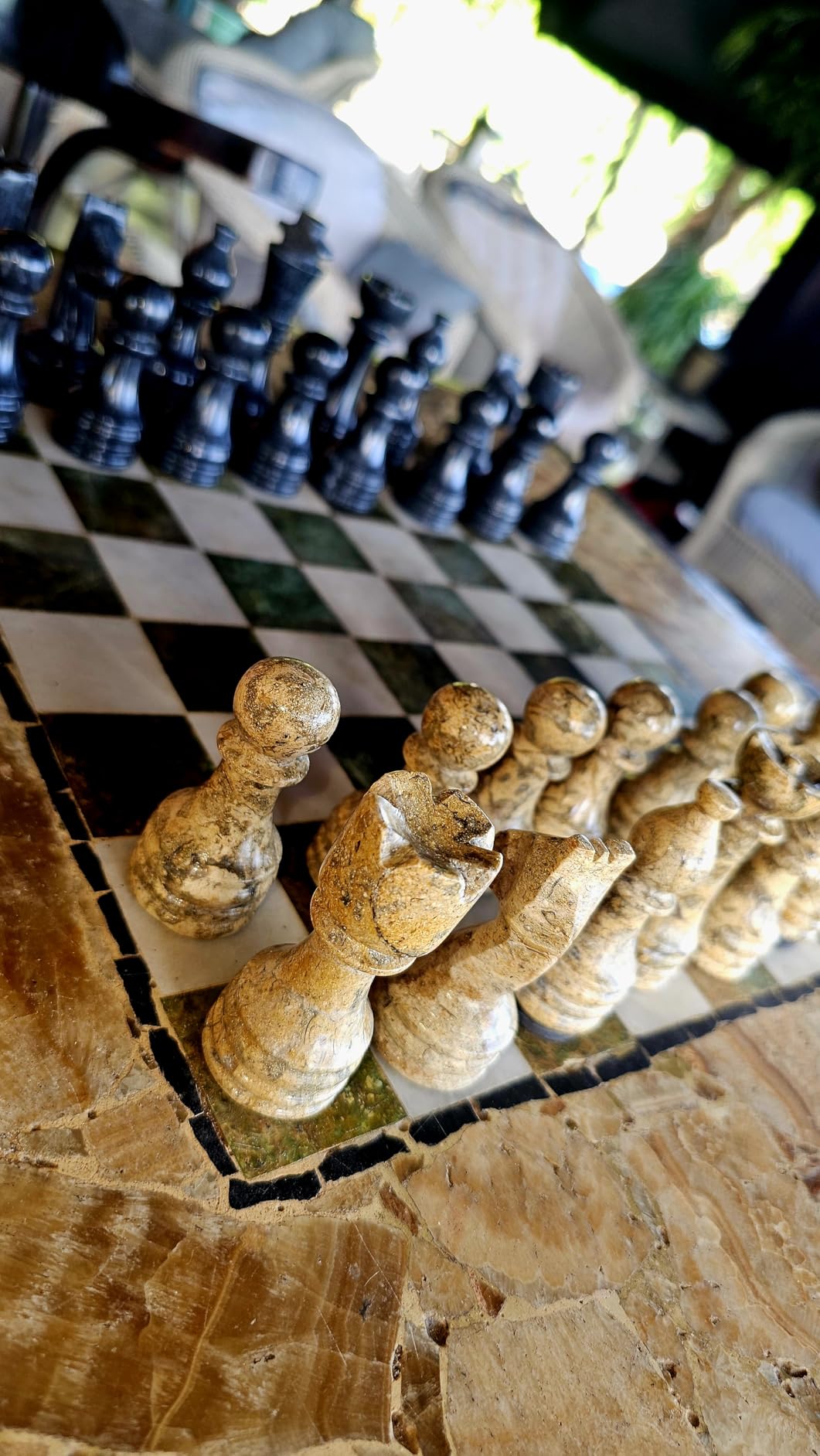 Radicaln Marble Chess Set 12'' Inches White and Green Onyx Handmade Luxury Board Games for Adults, Ideal Marble Chess Board Game Set & Chess Pieces for Home Decor customer photo 2