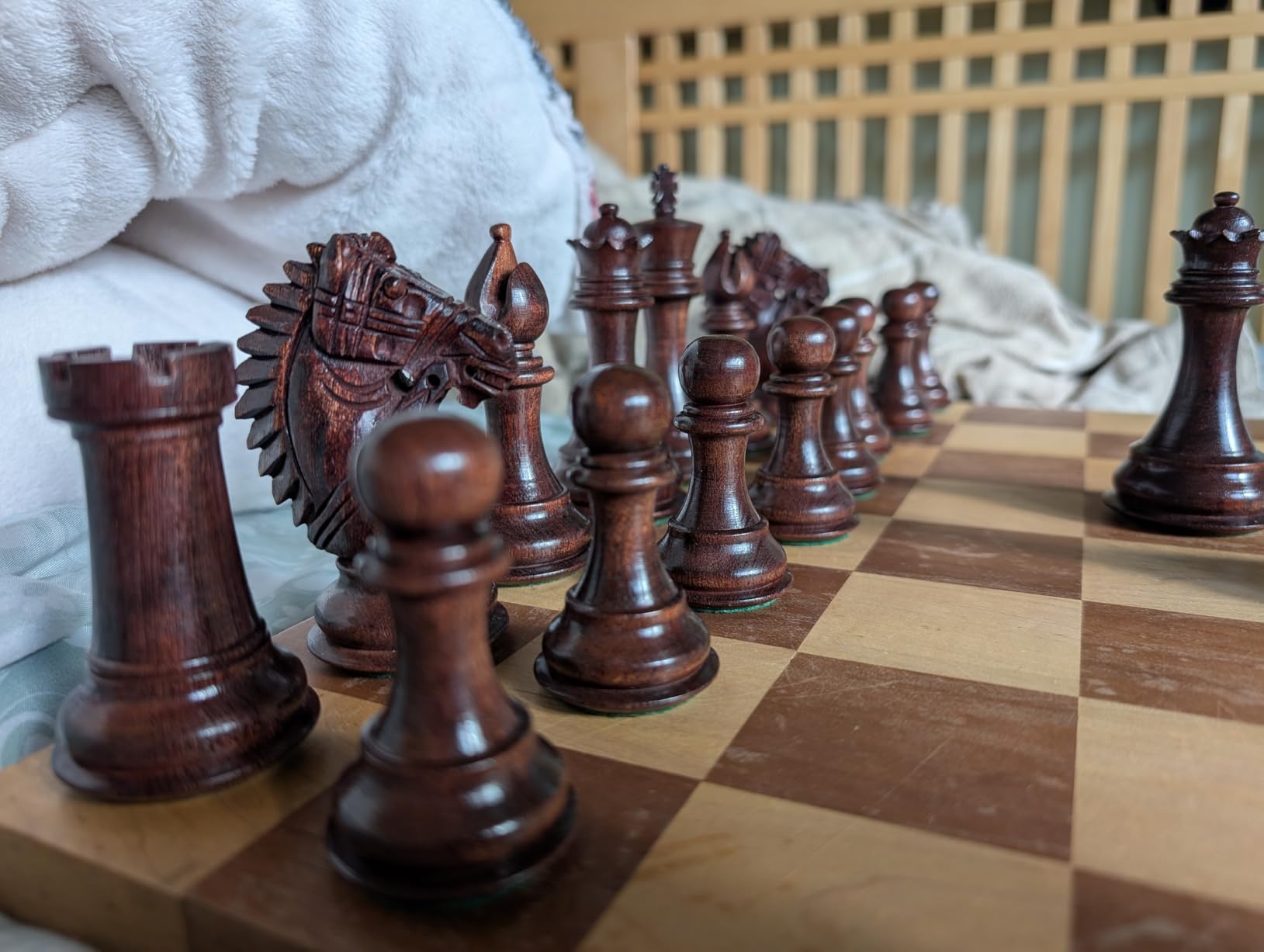 Ringy Rosewood/Boxwood Chess Pieces Rio Staunton 4.0