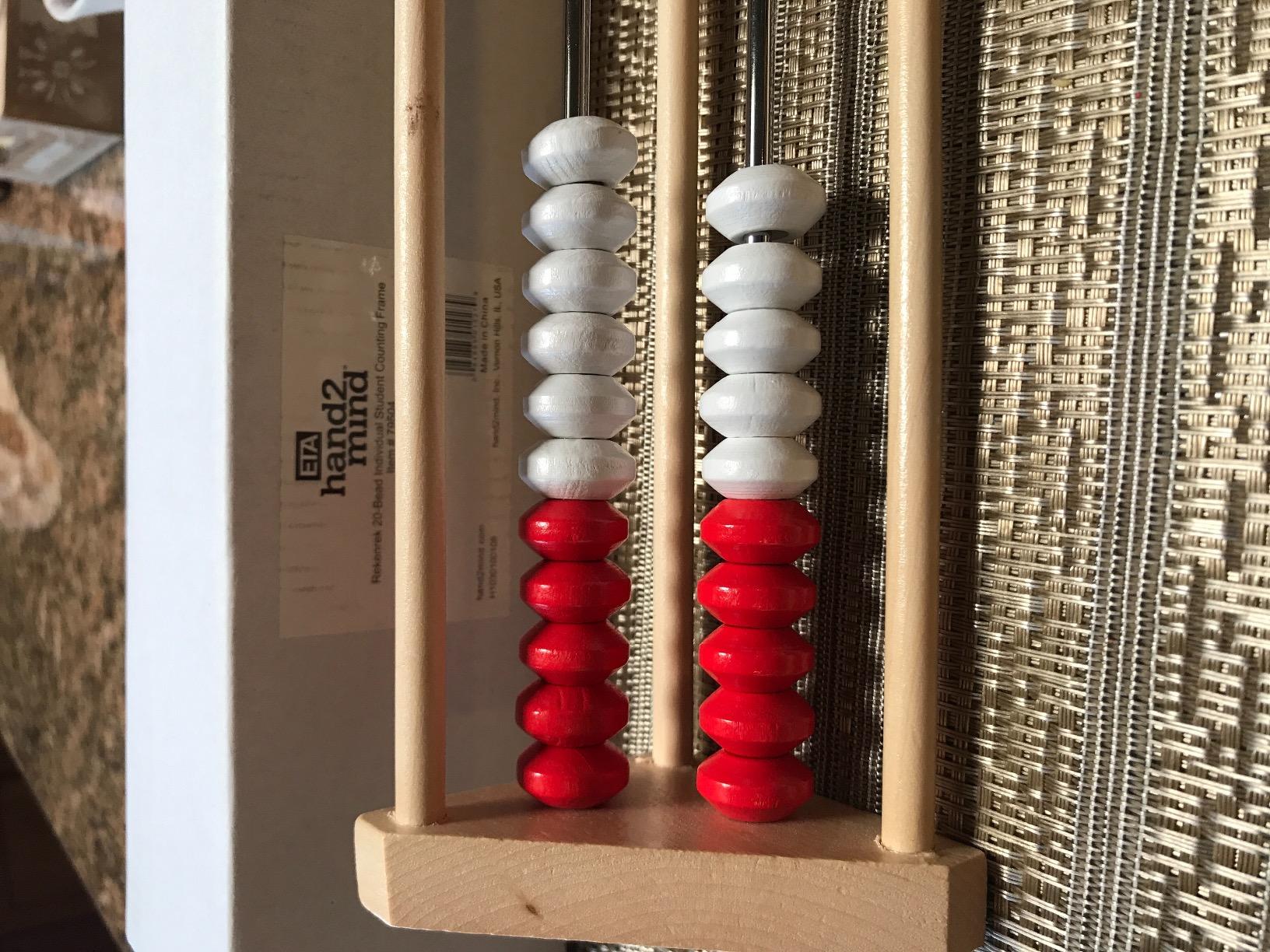 hand2mind 20-Bead Wooden Rekenrek, Number Rack, Abacus for Kids Math, Counting Beads, Math Counters for Kids, Educational Toys for Elementary Kids, Math Manipulatives (Set of 1) customer photo 2