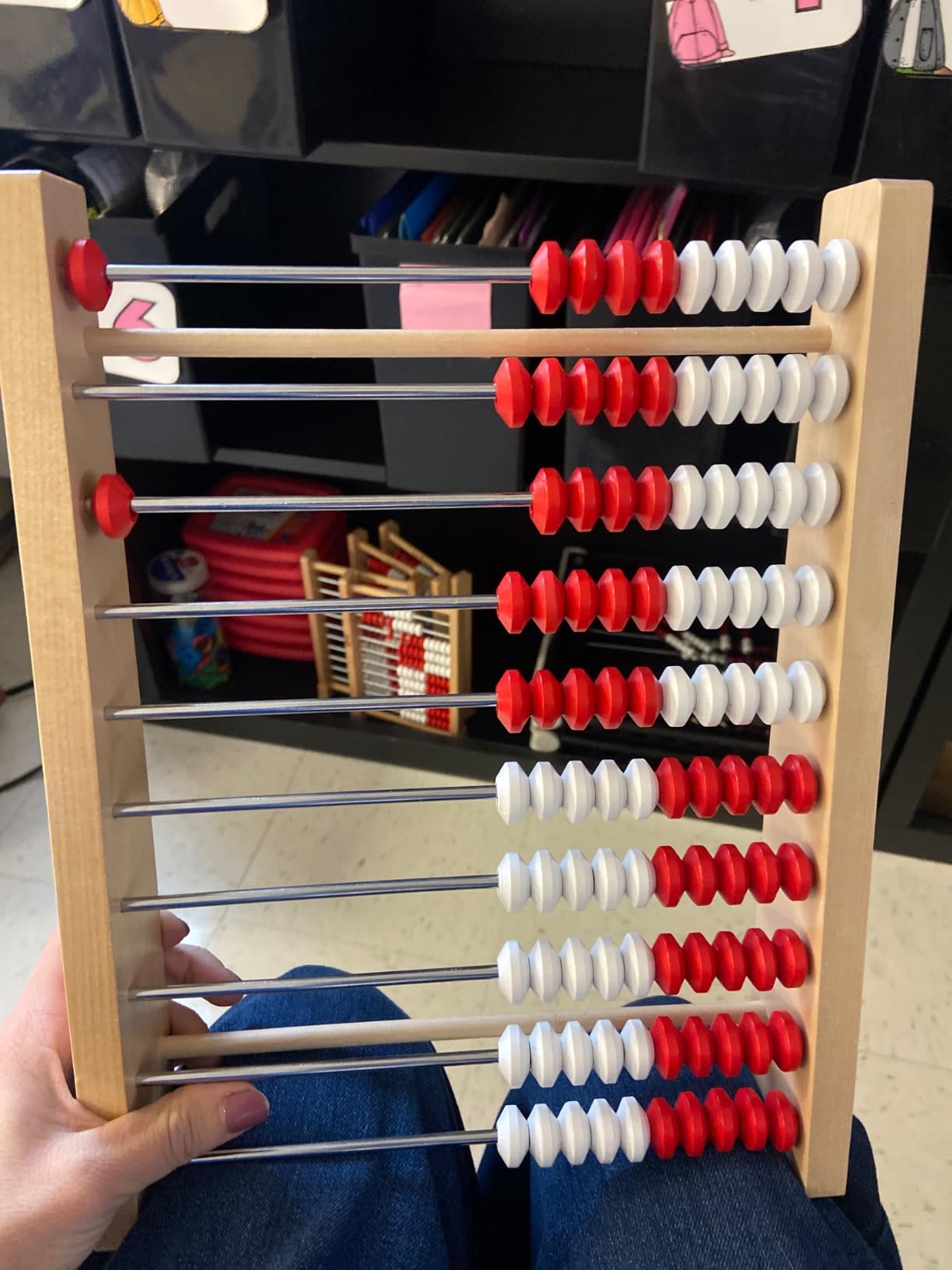 hand2mind 100 Bead Wooden Rekenrek, Abacus for Kids Math, Math Manipulatives Kindergarten, Counting Rack for Kids, Counters for Kids Math, Educational Toys for Elementary Kids (Set of 1) customer photo 2