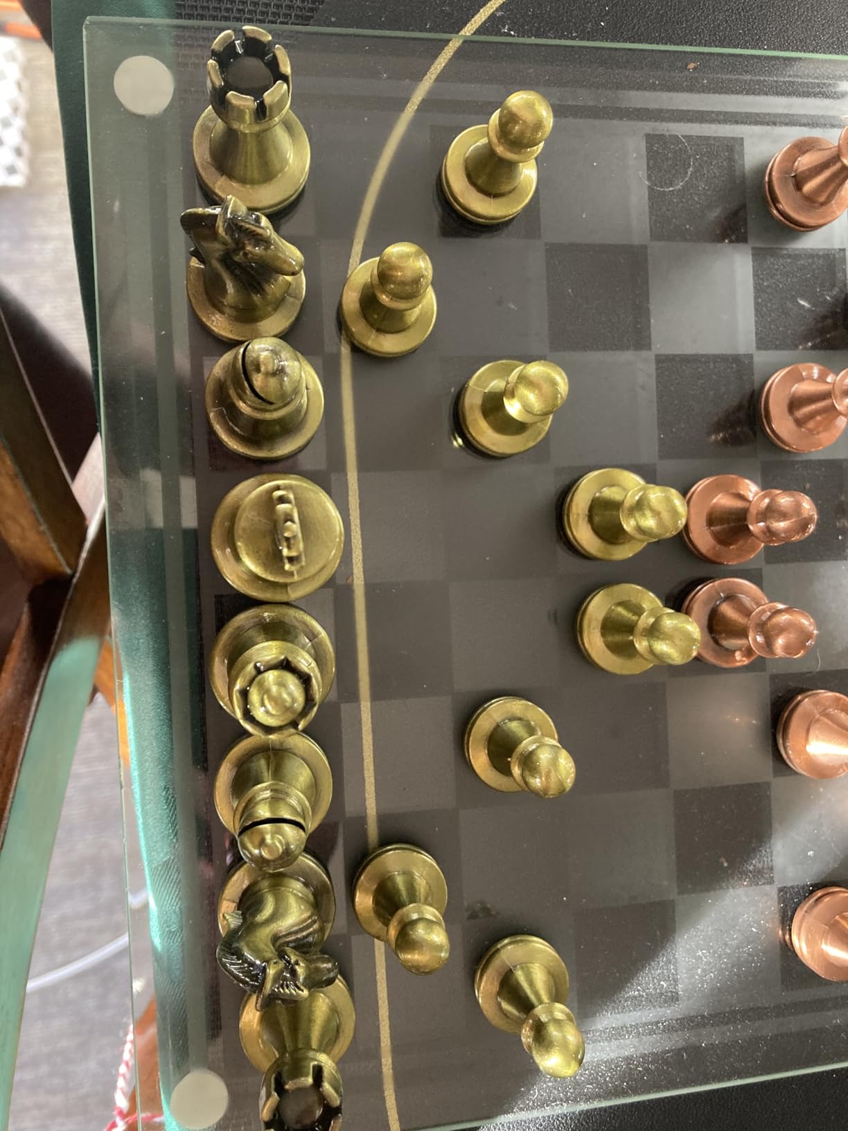 Agirlgle Retro Metal Chess Set with Folding Wooden Chess Board customer photo 1