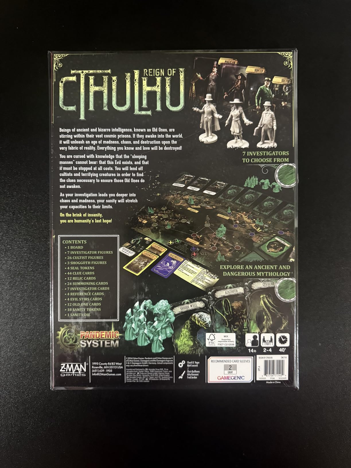 Pandemic Reign of Cthulhu Board Game - Investigate and Confront Cosmic Horror, Cooperative Strategy Game, Family Fun for Kids & Adults, Ages 14+, 2-4 Players, 40 Minute Playtime customer photo 2