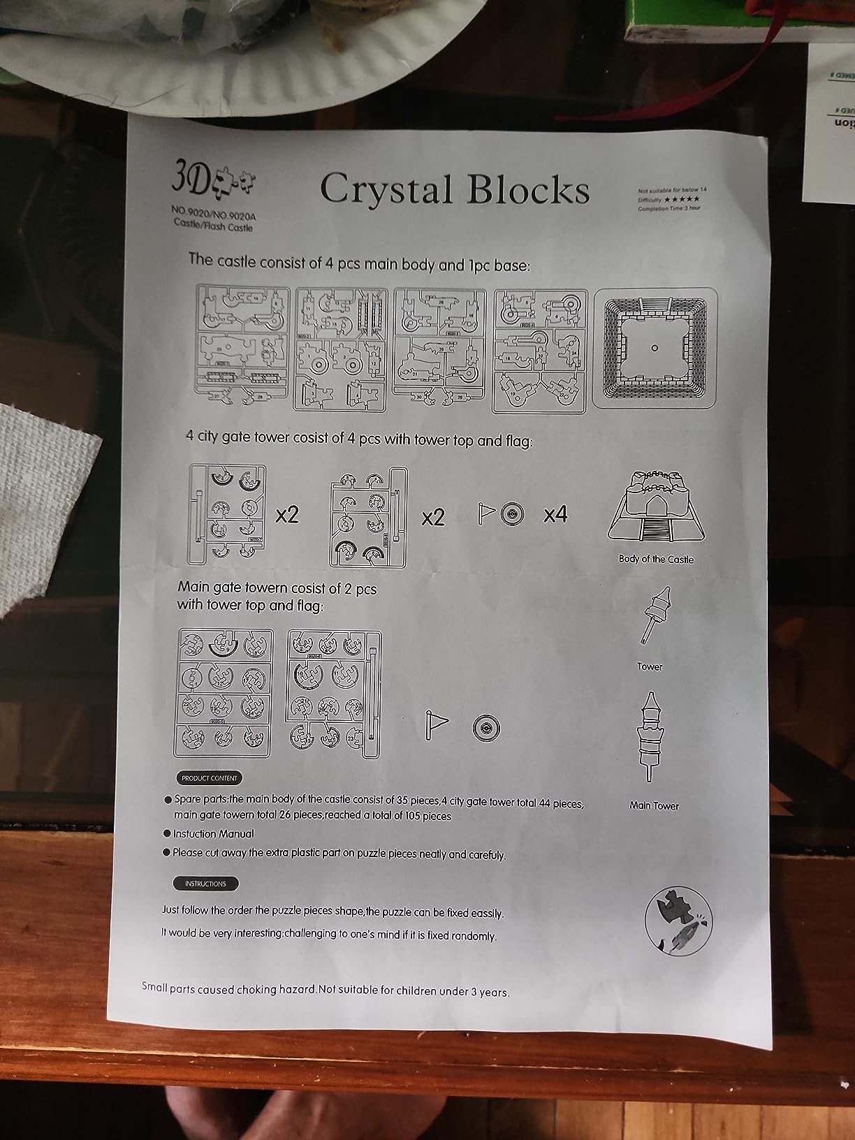 Coolplay 20 Songs Musical 3D Crystal Castle Puzzle for Adults Brain Teaser Light-Up Base Included, 105pcs customer photo 1