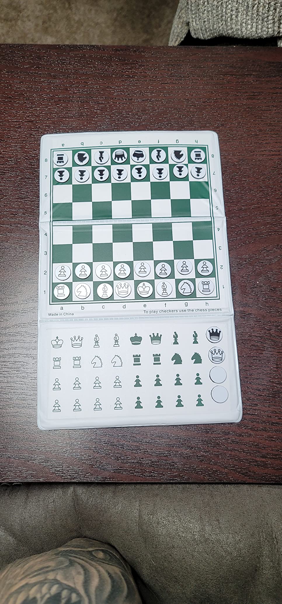 WE Games Mini Magnetic Travel Chess Set - 6-Inch Foldable Board with Durable Vinyl Pieces & Extra Queens - Indoor & Outdoor Magnetic Chess Game - Gold Logo customer photo 2