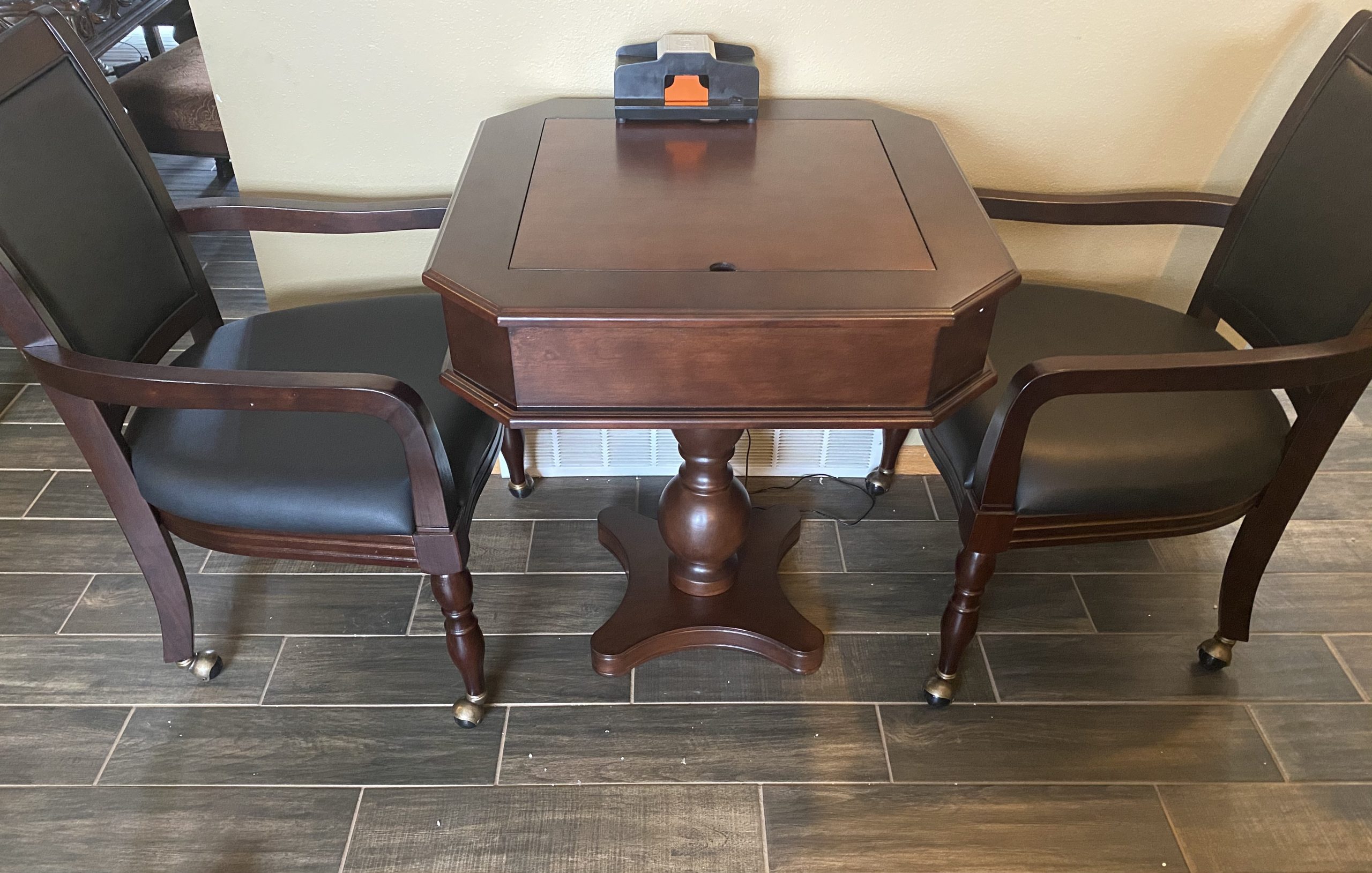 Hathaway Fortress 3 in 1 Chess, Checkers & Backgammon Pedestal Game Table and Chairs Set, Multipurpose Chess Table Furniture w/ Reversible Tabletop, Storage Drawers & Complete Accessories - Mahogany customer photo 1
