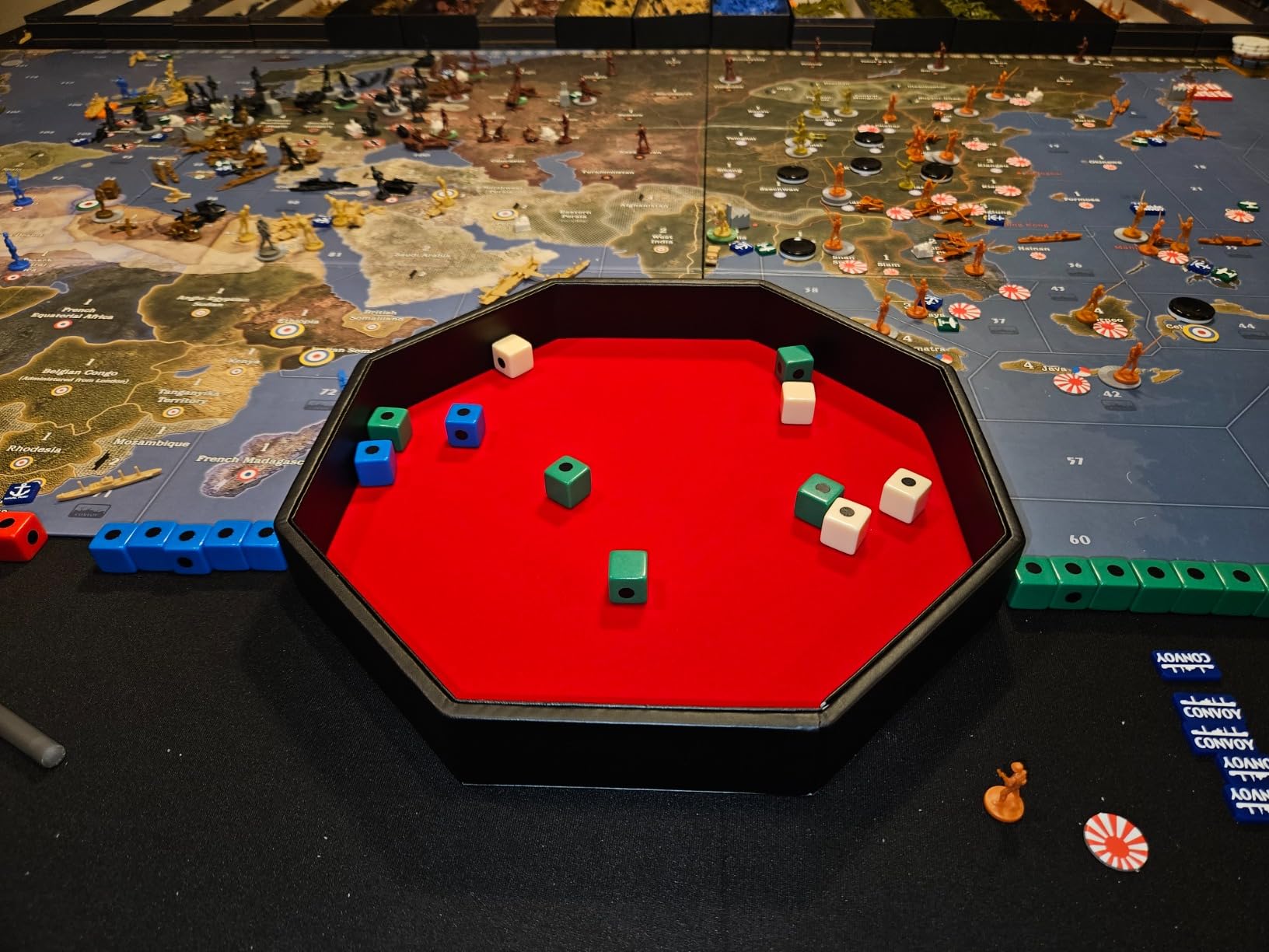 11.5 Inch Octagon Dice Rolling Tray PU Leather and Velvet (Black) customer photo 1