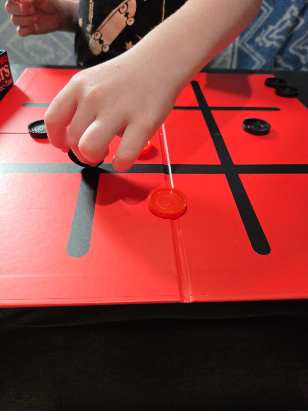 HI-Q Checkers & Tic-Tac-Toe Board Game Set - Classic Strategy for Kids & Family - Features Interlocking Stacking Pieces & Folding Board - Ages 6+ customer photo 1
