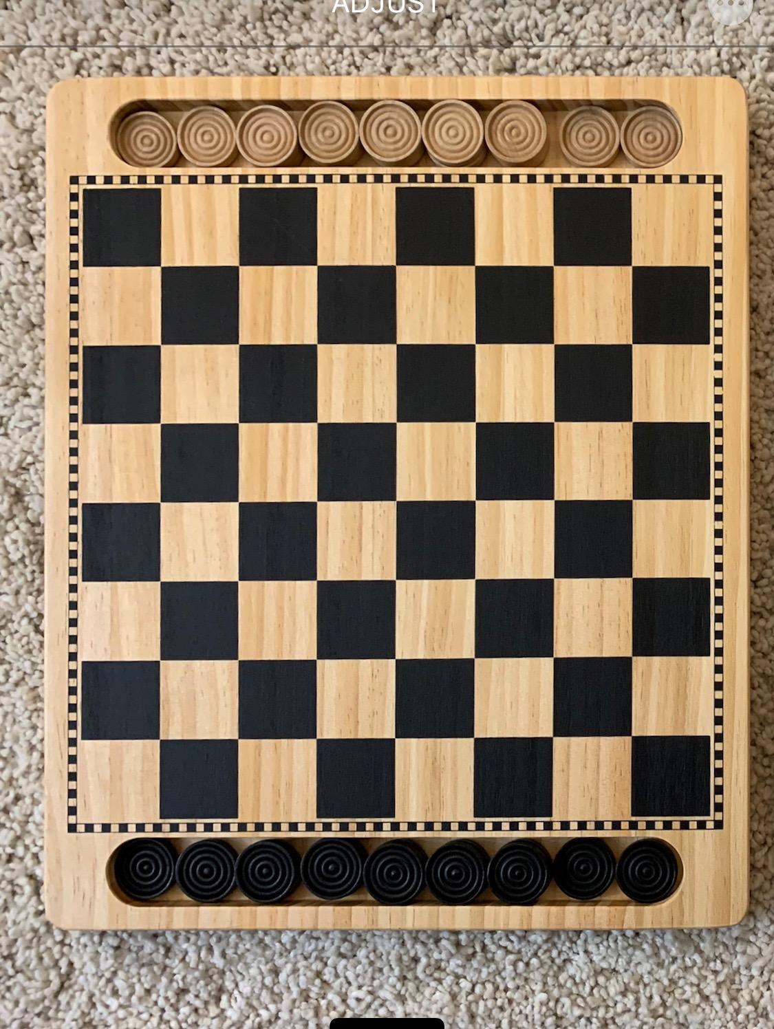 GSE Games & Sports Expert 2-in-1 Reversible Natural Wood Checkers and Tic-Tac-Toe Board Combo Set with Game Pieces, Family Game for Kids & Adults customer photo 1