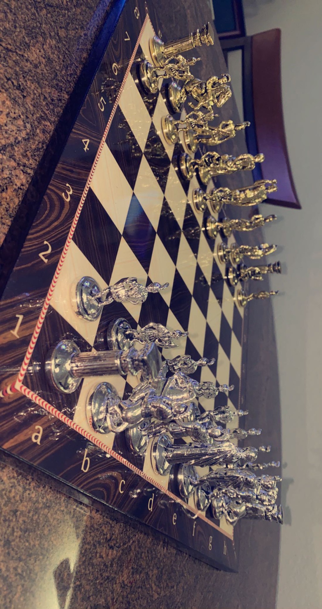 Historical Rome Figures Metal Chess Set for Adults, Handmade Pieces and Walnut Patterned Wood Chess Board King 2.8 inc customer photo 2