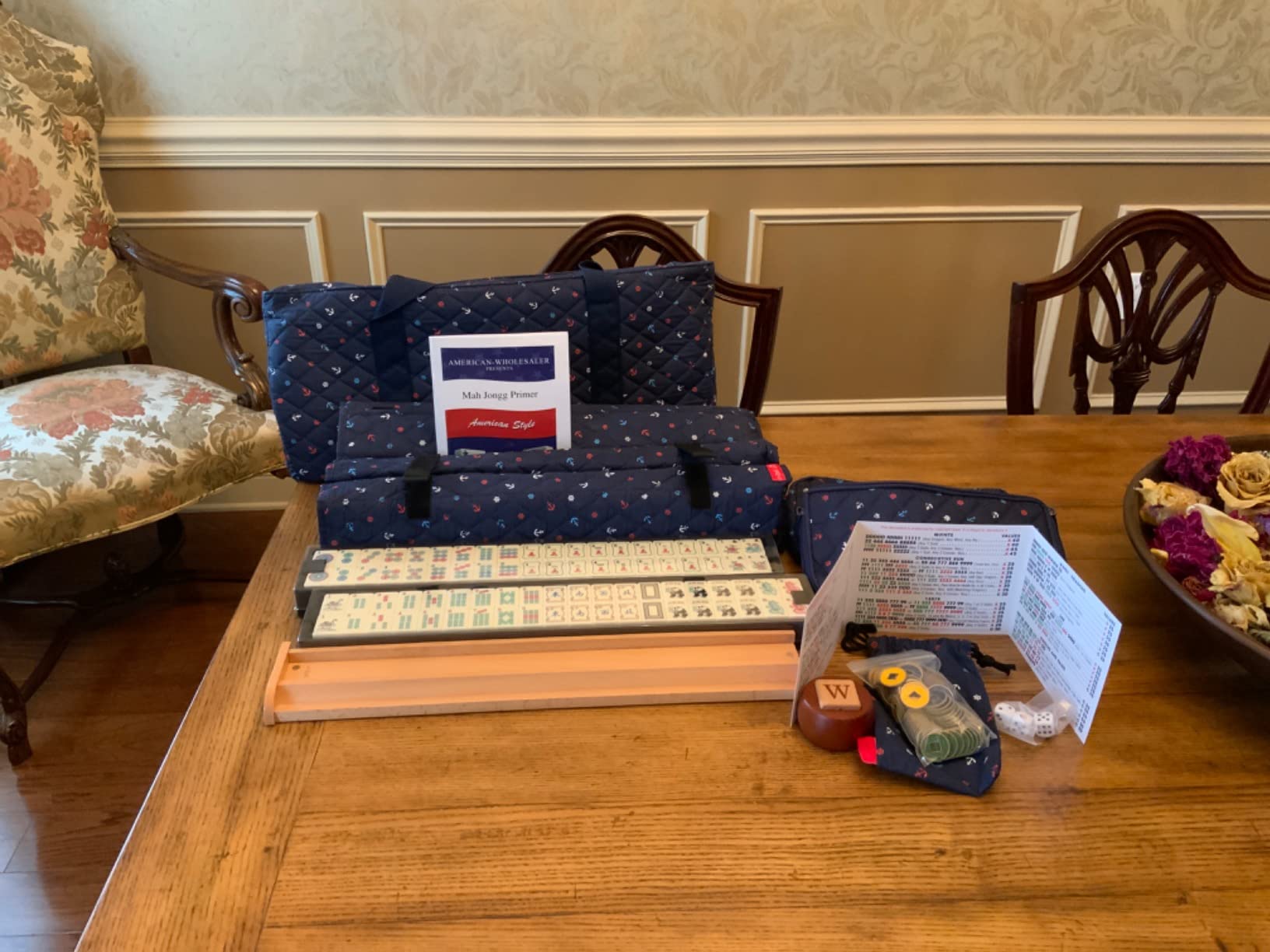 Linda Li New! - American Mahjong Set The Artisan Collection: Butterfly Series - in Blue Nautical Soft Bag customer photo 1