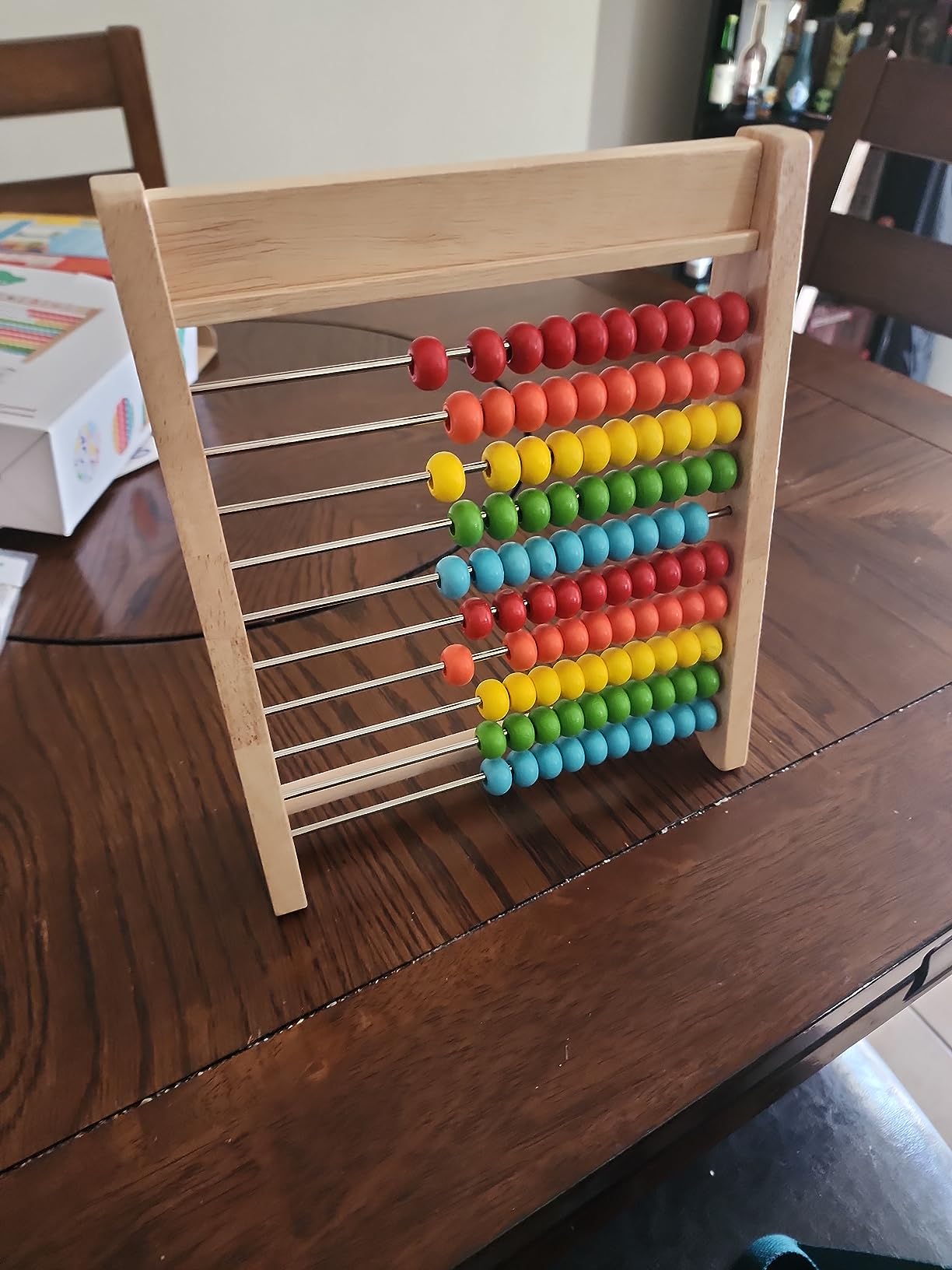 Educational Abacus for Kids Math - 10 Row Wooden Counting Frame with Number 1-100 Cards - Teach Counting, Addition and Subtraction, Preschool Learning Math Toys for Boys Girls Gift 3 4 5 Year Old customer photo 1