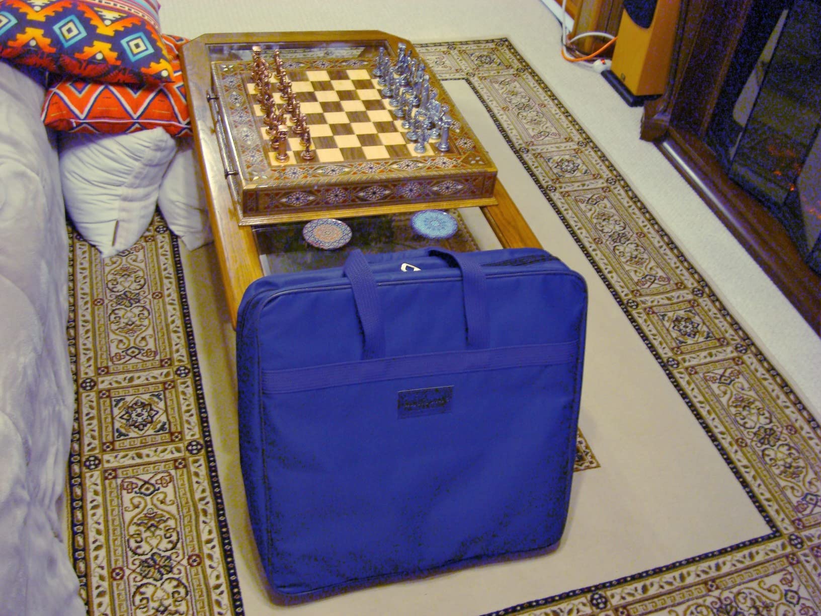 Metal Chess Set for Adult Historical Antique Copper Rome Figures Handmade Pieces and Natural Solid Wooden Chess Board with Original Pearl Around Board and Storage Inside King 4 inc customer photo 1