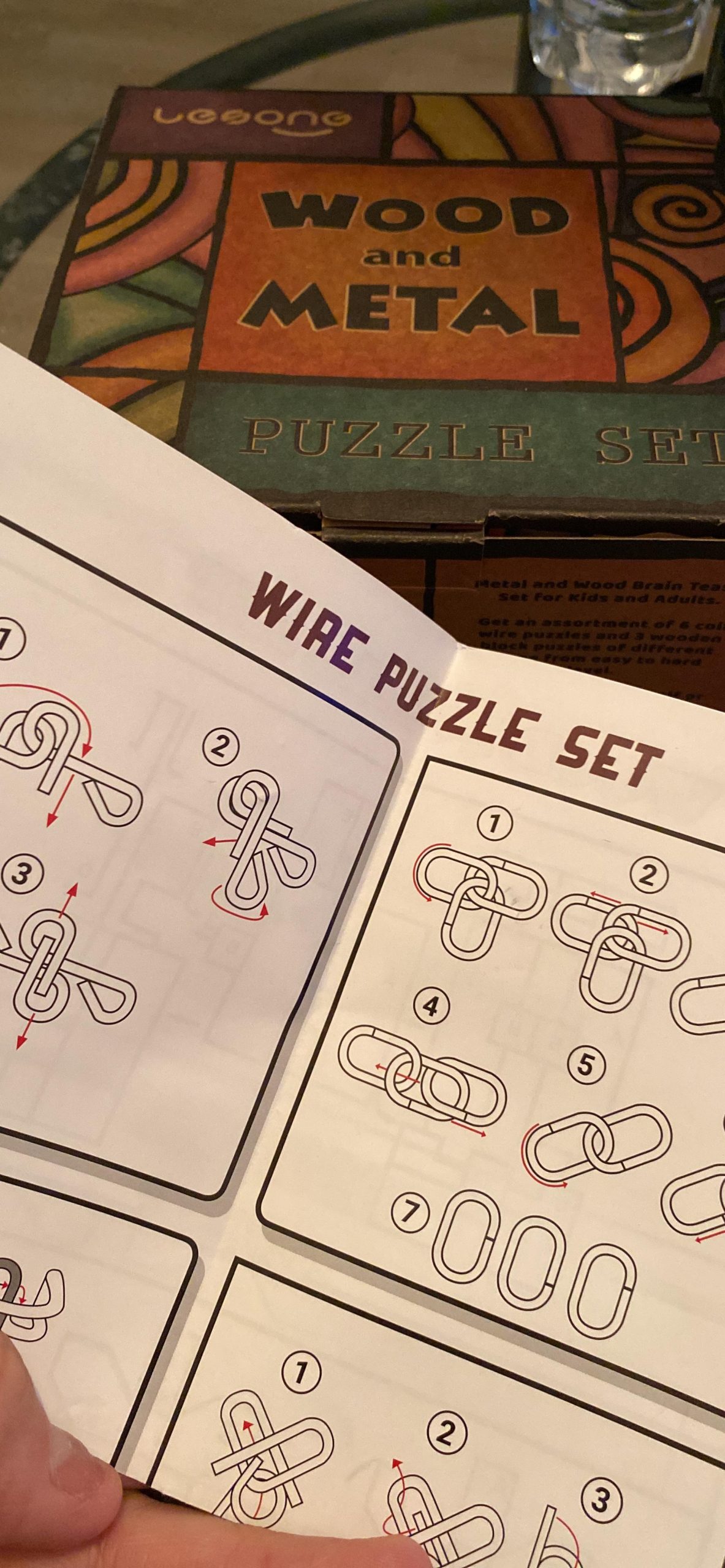 LESONG Brain Teasers Metal and Wooden Puzzles for Kids and Adults 9 Pack, Mind, IQ, and Logic Test and Handheld Disentanglement Games, 3D Coil Cast Wire Chain and Durable Wood Educational Toys customer photo 2