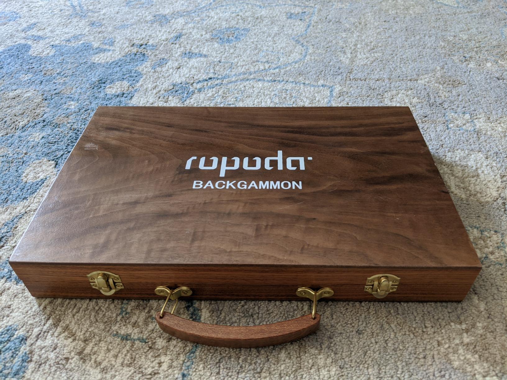 ropoda Sapele Wood Backgammon Board Game Set (15 Inches) for Adults and Kids - Classic Board Strategy Game - Portable and Travel Backgammon Set with Wooden Playing Pieces and Accessories customer photo 1
