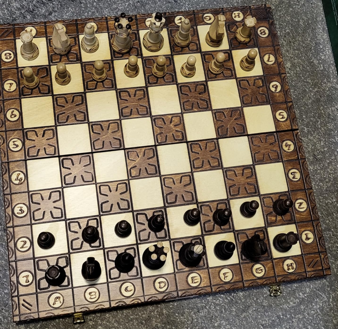 Wegiel Handmade Junior European International Chess Set - 16 Inch Luxury Wooden Chess Set for Adults and Kids, Premium Beech and Birch Wood - Unique Folding Design with Storage customer photo 1