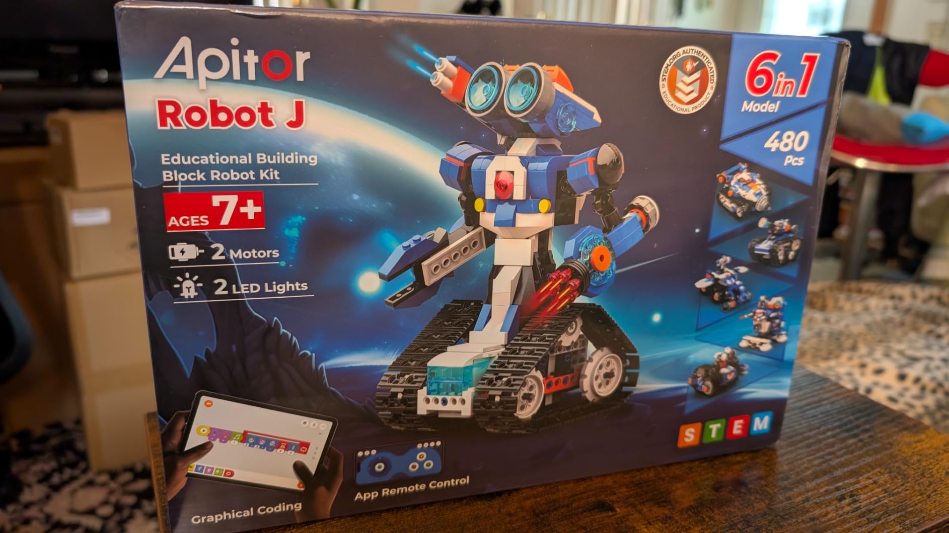 Apitor STEM Robot Toy 6-in-1 Robot Building Kit for Boys Age 8-12, APP Remote Control STEM Coding Toys, Educational Robotics Gifts for Boys Girls Kids Ages 7 8 9 10 11 12 (480 Pieces) customer photo 1