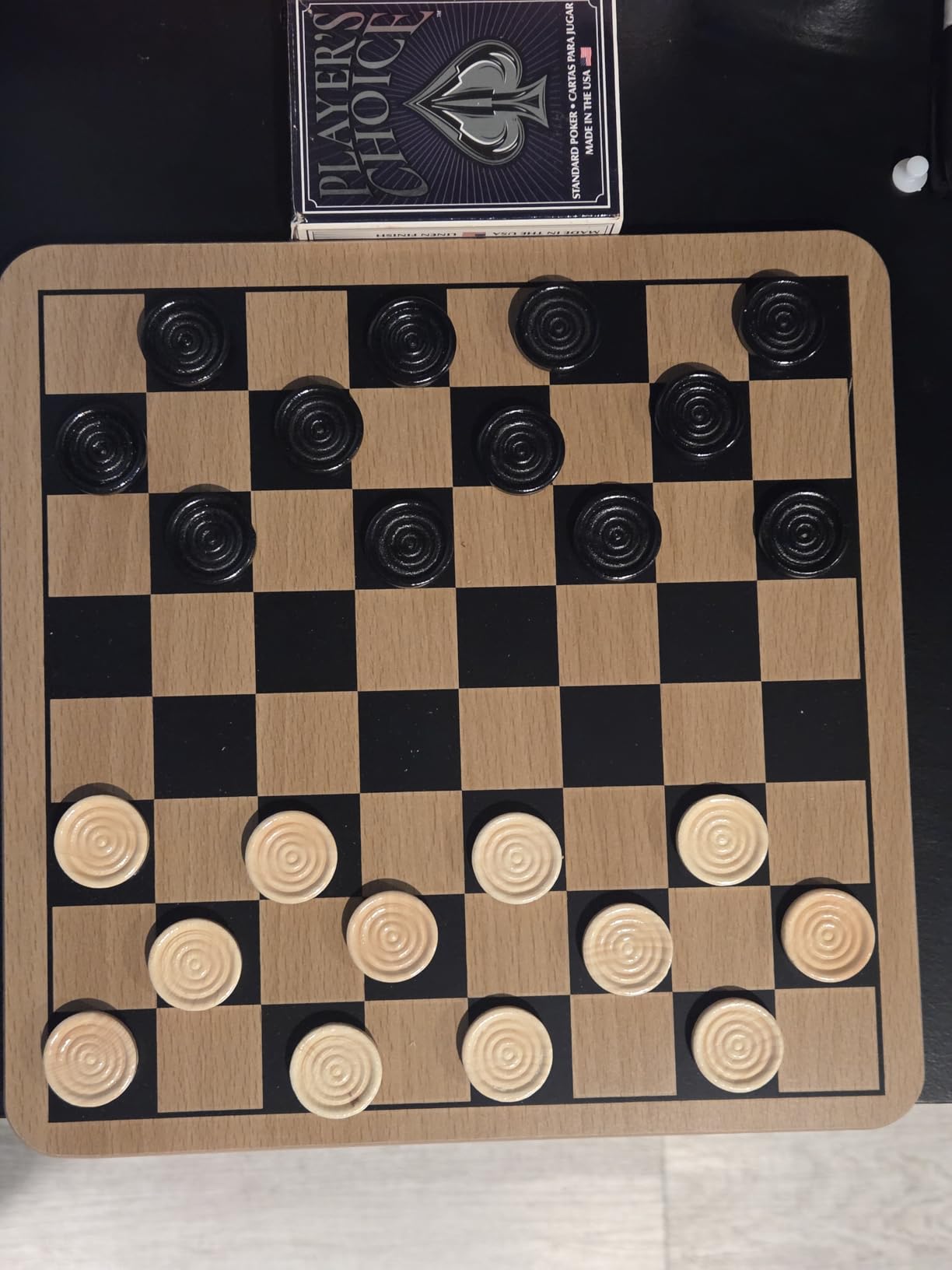 Regal Games - Reversible Wooden Board for Chess, Checkers & Tic-Tac-Toe - 24 Interlocking Wooden Checkers and 32 Standard Chess Pieces - for Age 8 to Adult for Family Fun customer photo 1