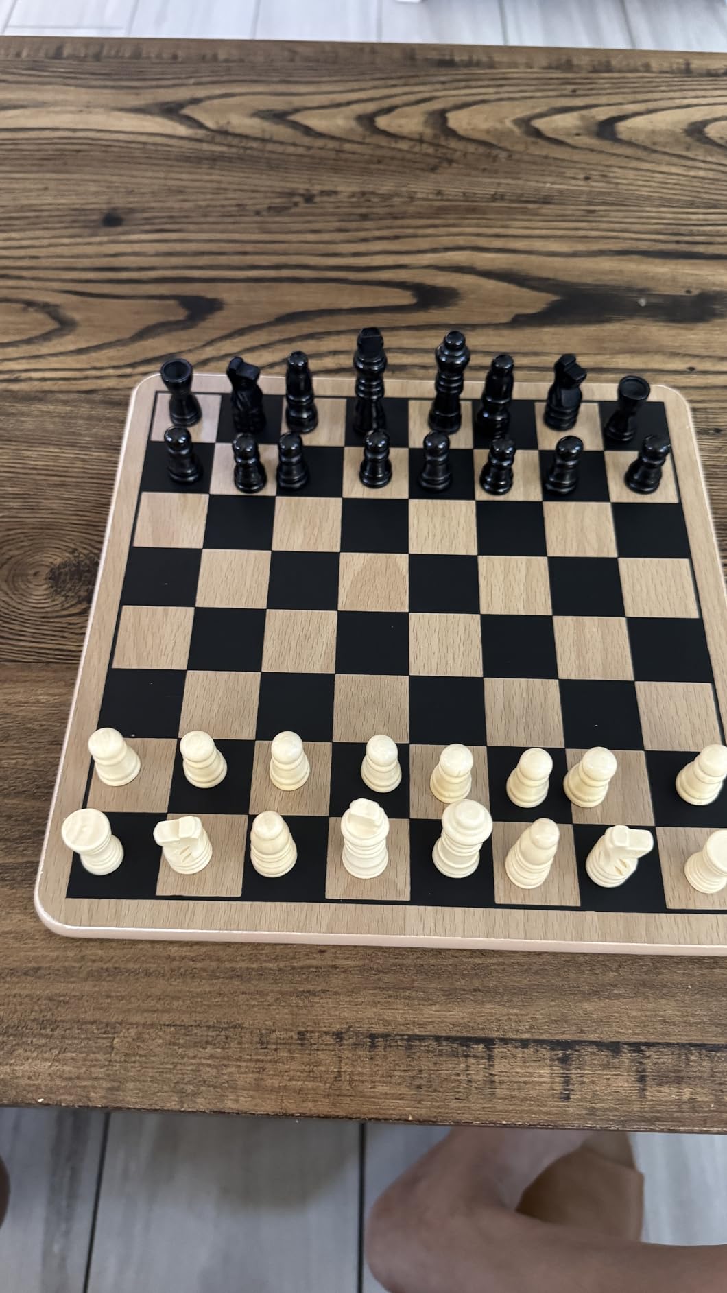 Regal Games - Reversible Wooden Board for Chess, Checkers & Tic-Tac-Toe - 24 Interlocking Wooden Checkers and 32 Standard Chess Pieces - for Age 8 to Adult for Family Fun customer photo 2