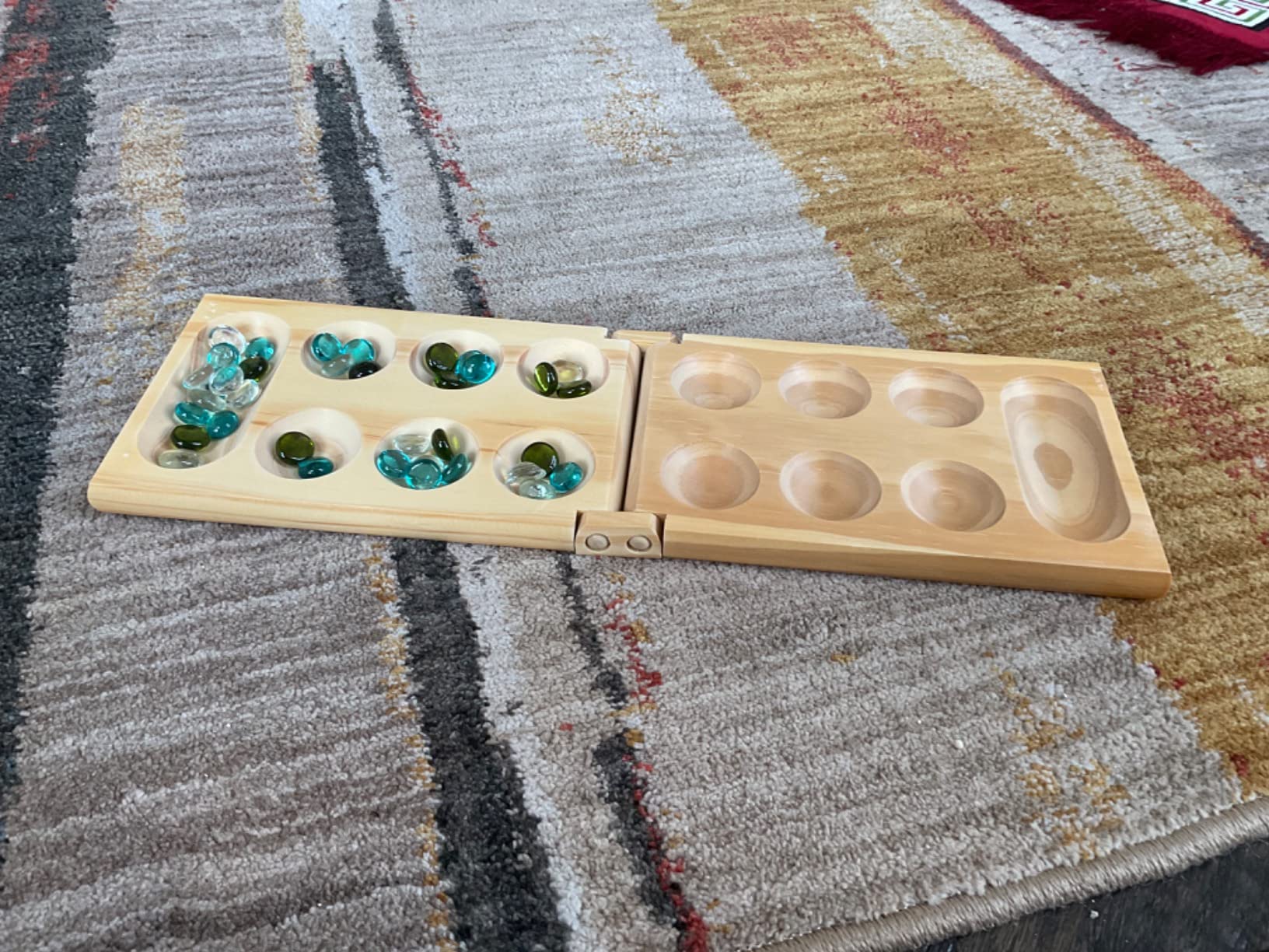 Regal Games Mancala Board Game - Fun Classic Table Game with Wooden Board for Adults & Kids - 48 Glass Mancala Beads & 2 Player Games customer photo 1