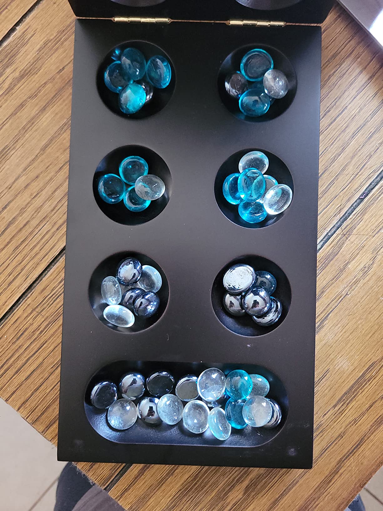 Spin Master Games, Legacy Deluxe Mancala, Classic Game with Folding Wooden Board & Colorful Glass Stones, Family Game, for Ages 8 & Up customer photo 1