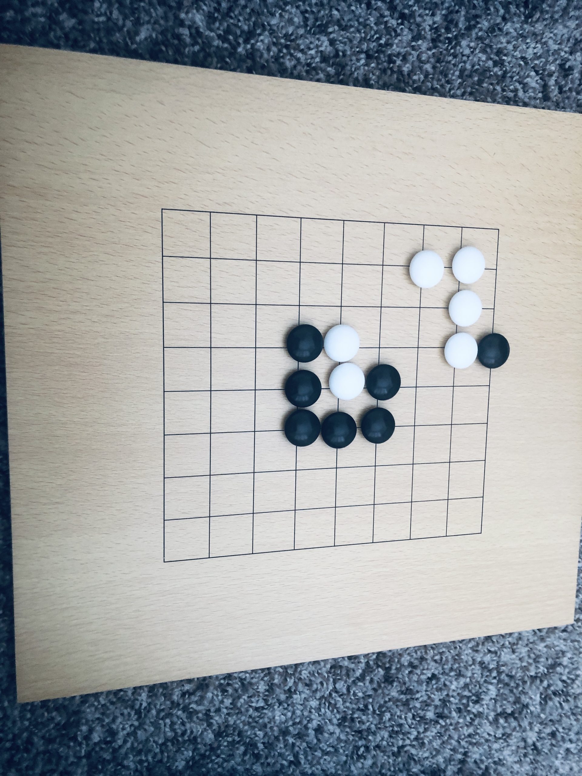 Yellow Mountain Imports Beechwood Veneer (0.4-Inch) Etched Beginner's Reversible 9x9/13x13 Go Game Set Board with Double Convex Melamine Stones - Classic Strategy Board Game (Baduk/Weiqi) customer photo 1