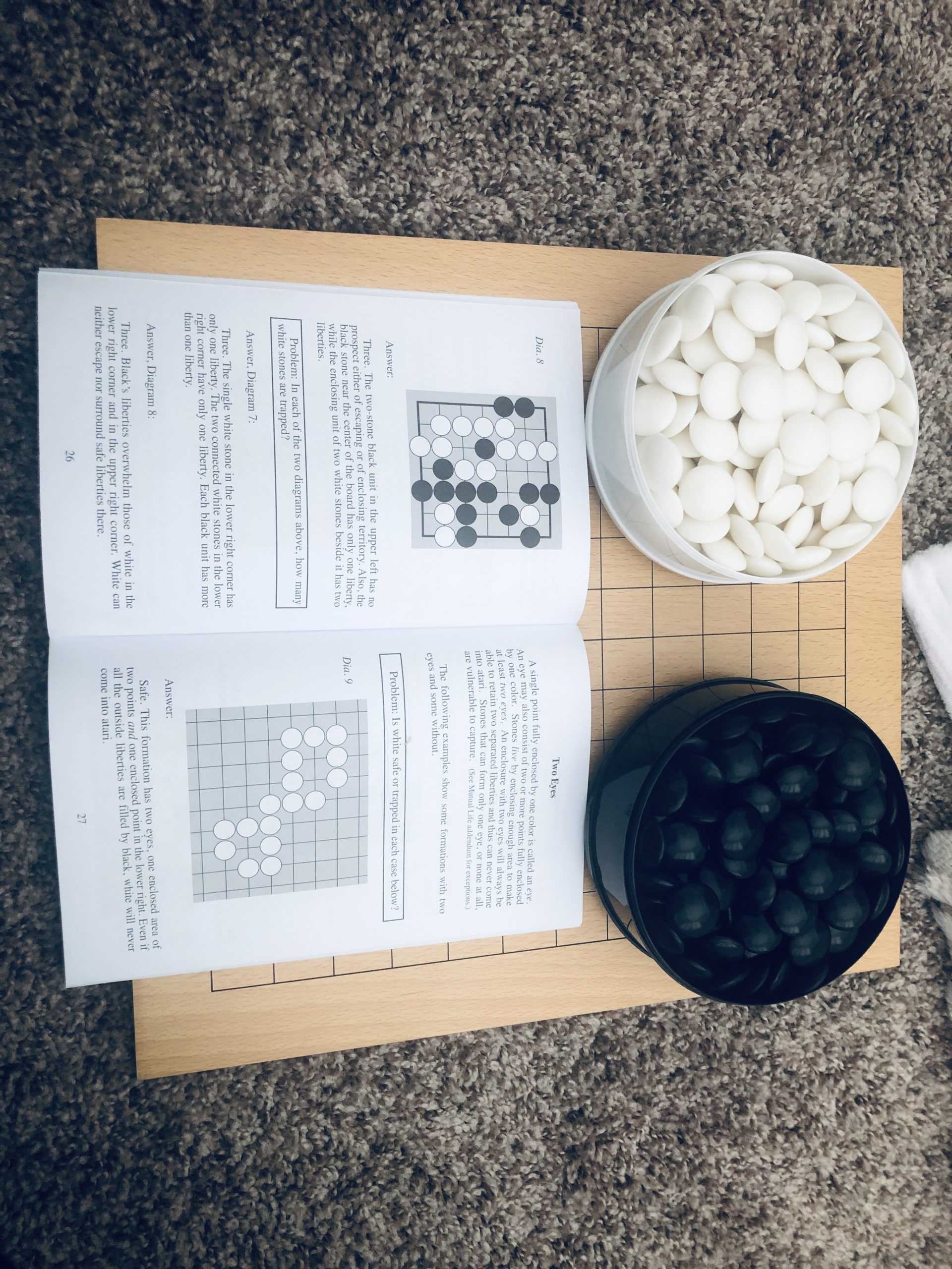 Yellow Mountain Imports Beechwood Veneer (0.4-Inch) Etched Beginner's Reversible 9x9/13x13 Go Game Set Board with Double Convex Melamine Stones - Classic Strategy Board Game (Baduk/Weiqi) customer photo 2