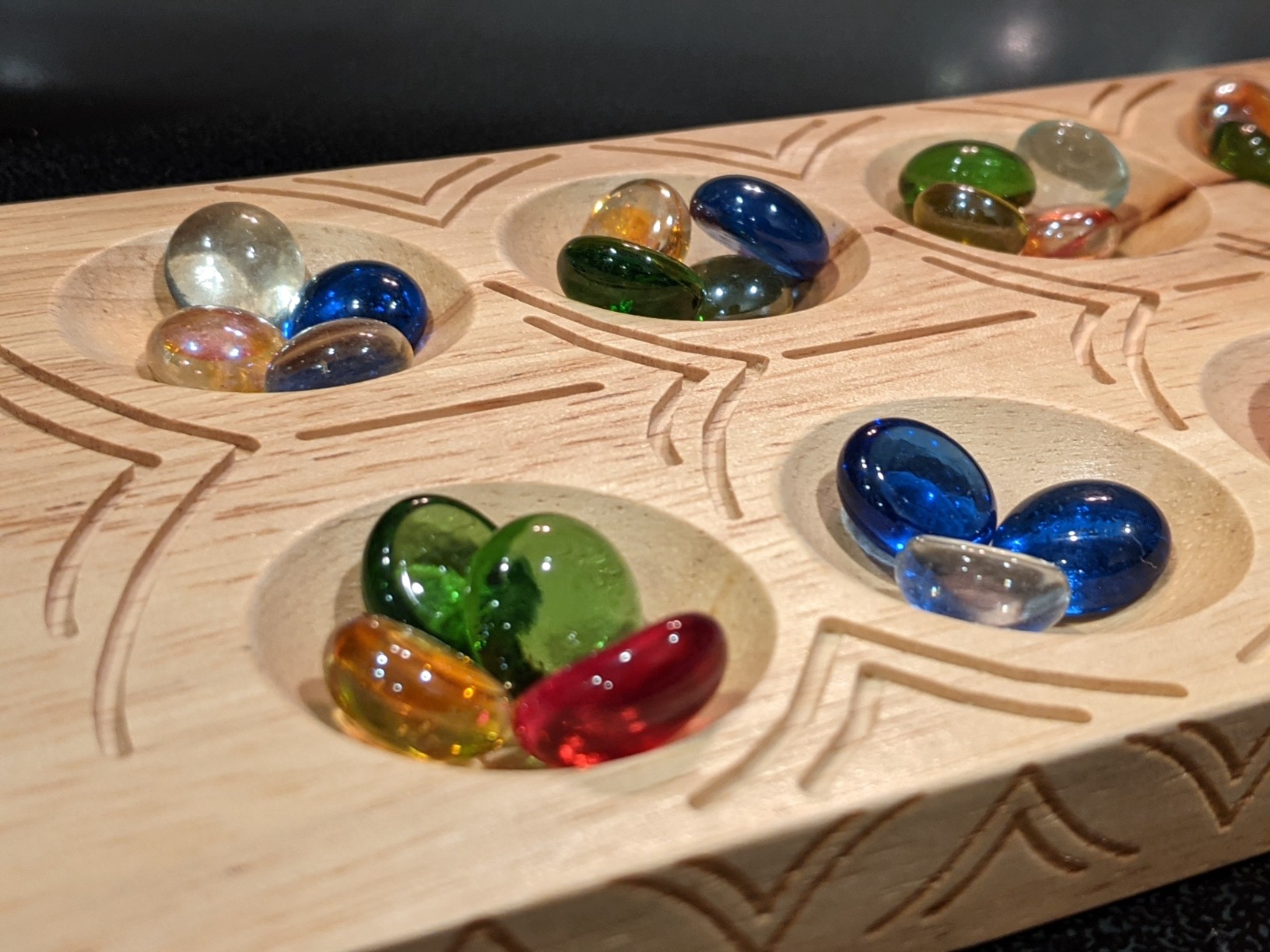 Classic Mancala Game - Features A Full-Sized, Solid Wooden Board with Exquisite Detail Stones by Pressman For 2 Players customer photo 2