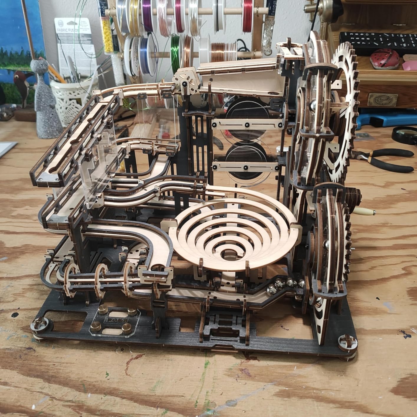 3D Wooden Puzzles for Adults Marble Run Model Building Kit (LGA01 Marble Night City) customer photo 2